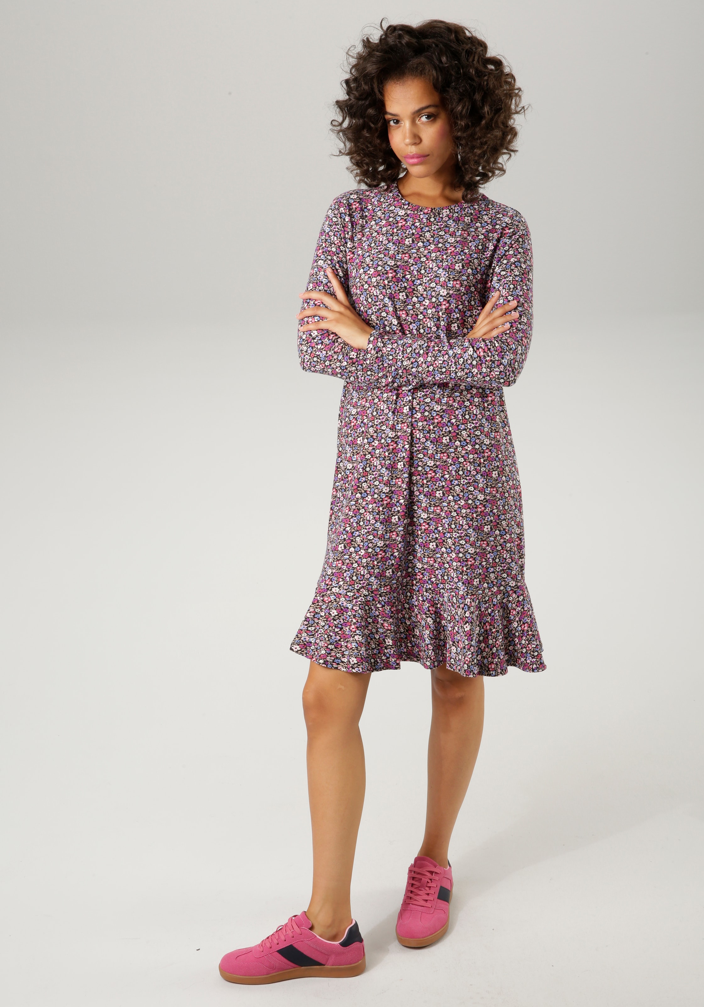 Aniston CASUAL Jerseykleid, mit bunten Blümchen bedruckt