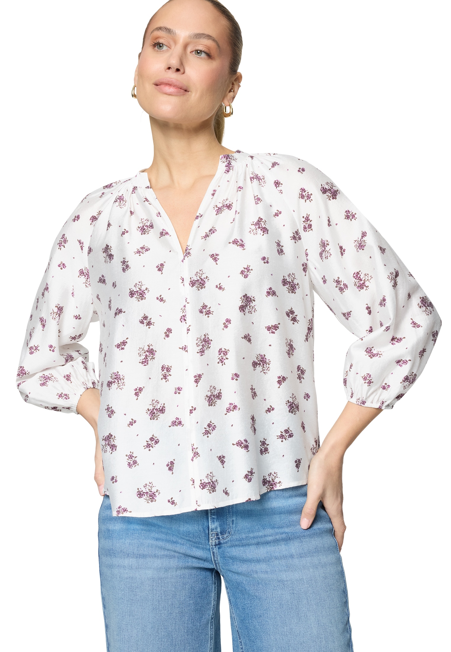 Zero Schlupfbluse »Schlupfbluse mit Blumen«