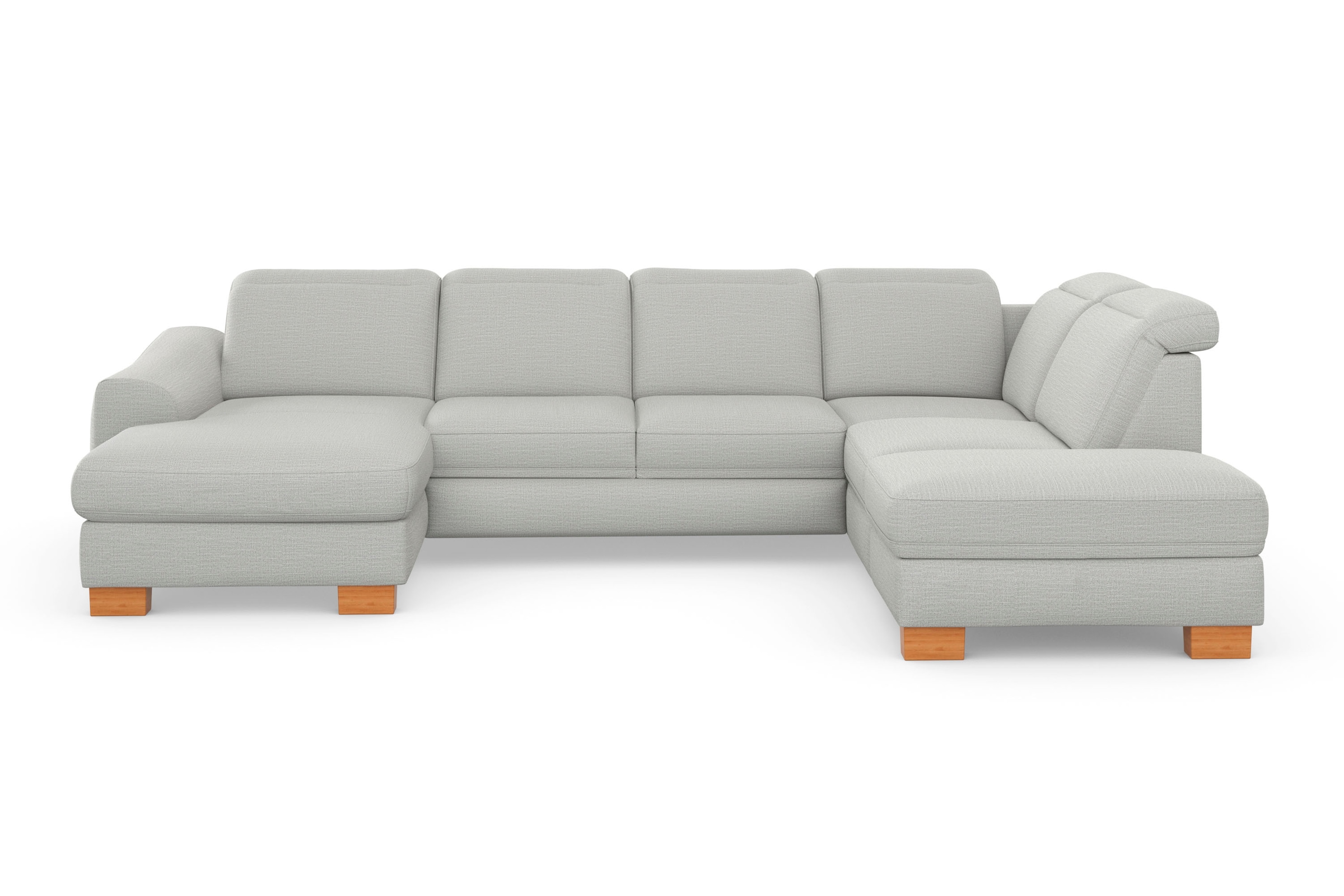 sit&more Wohnlandschaft »Dundee U-Form« mit Federkern und Massivholzfüßen, wahlweise mit Kopfteilverstellung