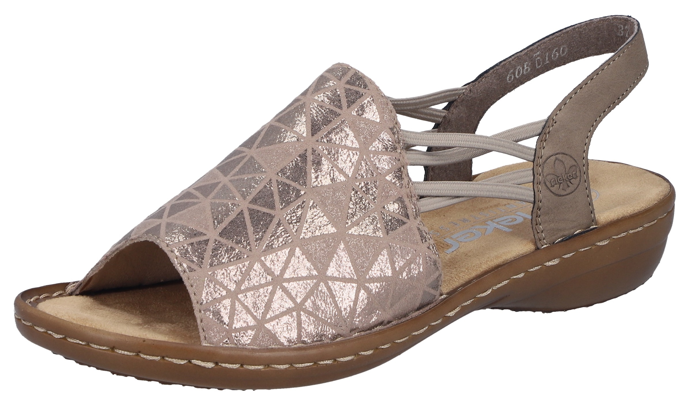 Rieker Sandale  Sommerschuh, Sandalette, Keilabsatz, mit Gummizugbändern