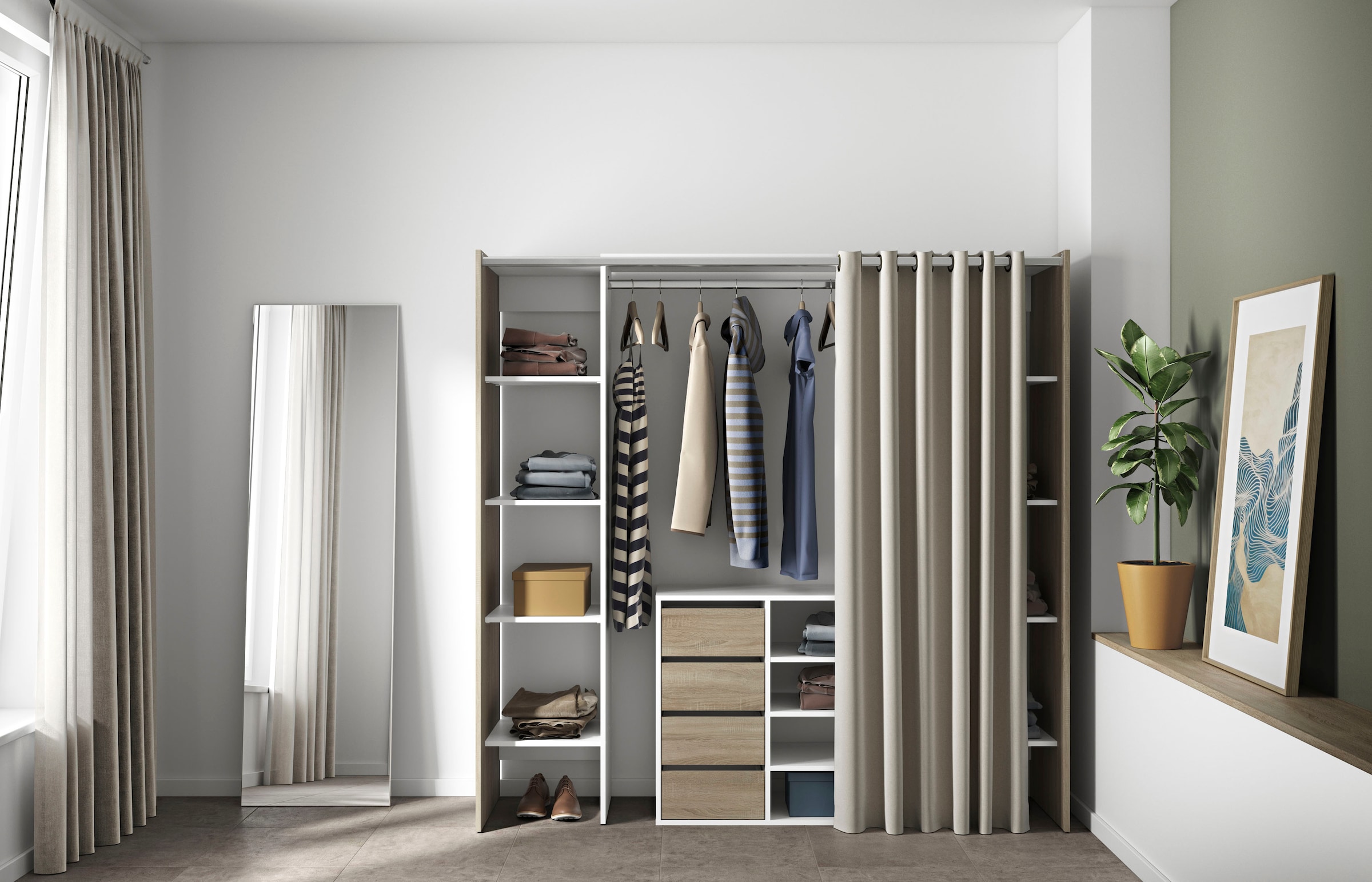 TemaHome Kleiderschrank »TOM«, ausziehbar auf 185,3 cm