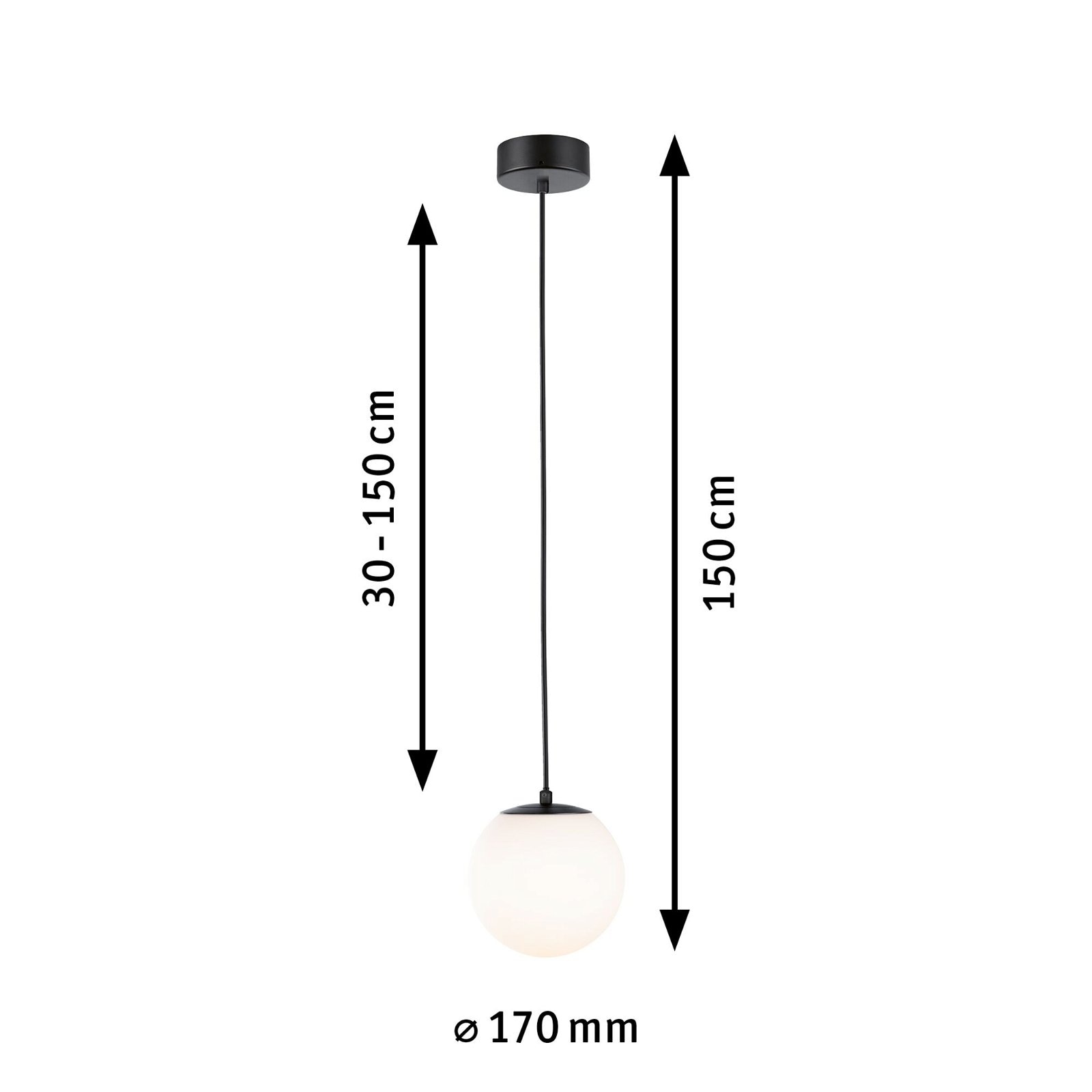 Paulmann LED Pendelleuchte »Selection Bathroom Gove IP44 9W 3000K Satin, Glas/Metall« 1 Stk. Warmweiß