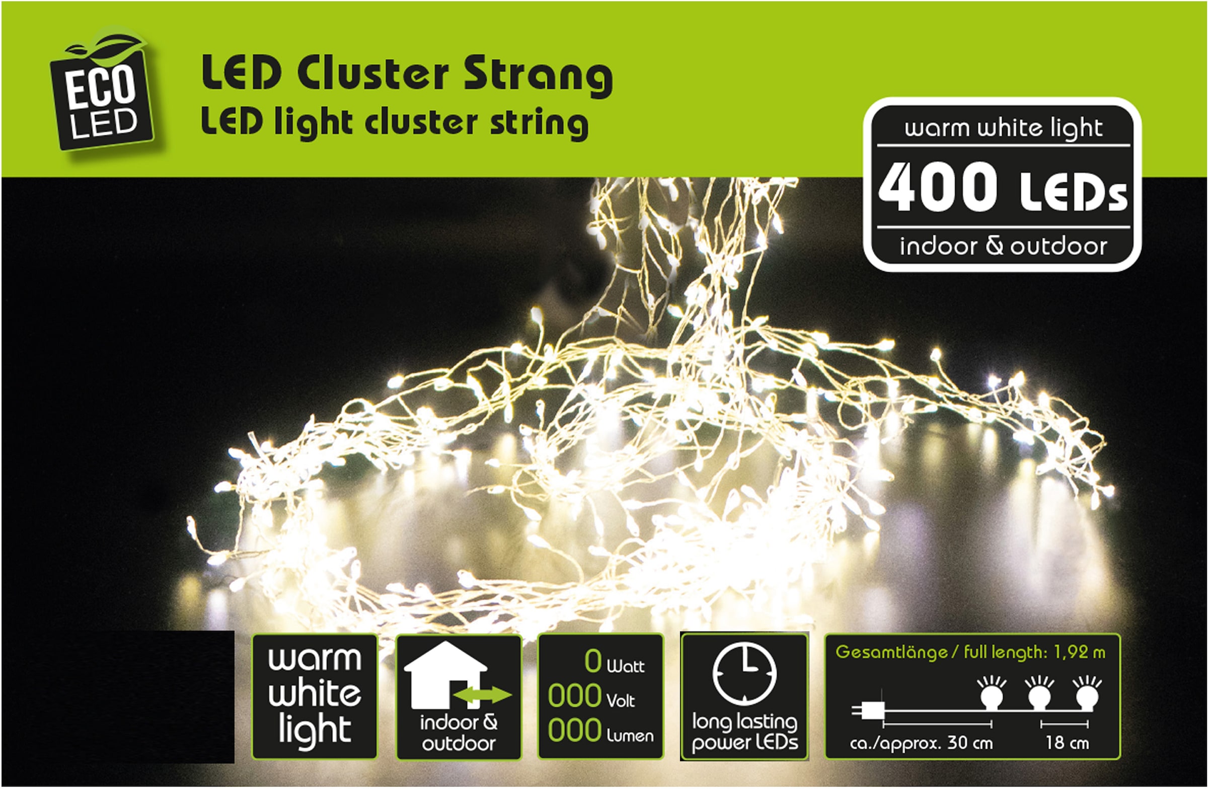 NOOR LIVING LED-Lichterkette »Weihnachtsdeko aussen«, mit 400 warmweißen LED's