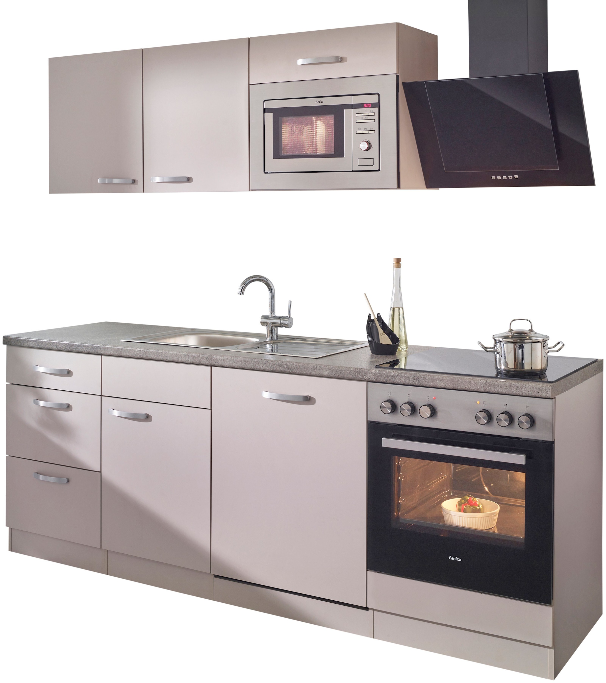 wiho Küchen Küchenzeile »Kansas«, mit E-Geräten, Breite 220 cm bequem  bestellen