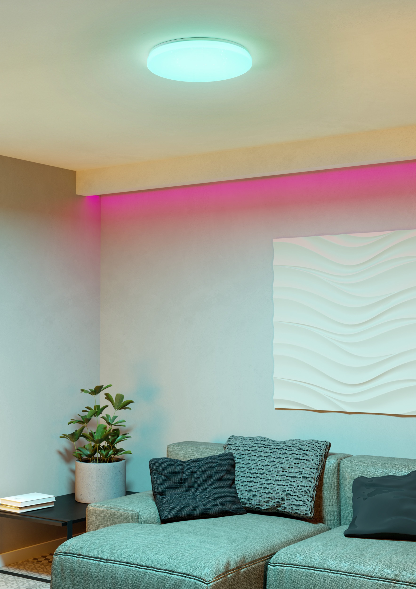 EGLO LED Deckenleuchte »FRANIA-Z Deckenlampe - Stahl - LED - 24W - IP20« LED-Modul 1 Stk. Kaltweiß | Neutralweiß | RGB | Warmweiß Wohzimmerlampe, Esszimmerlampe, Flur, Schlafzimmer, H7 x Ø43 cm