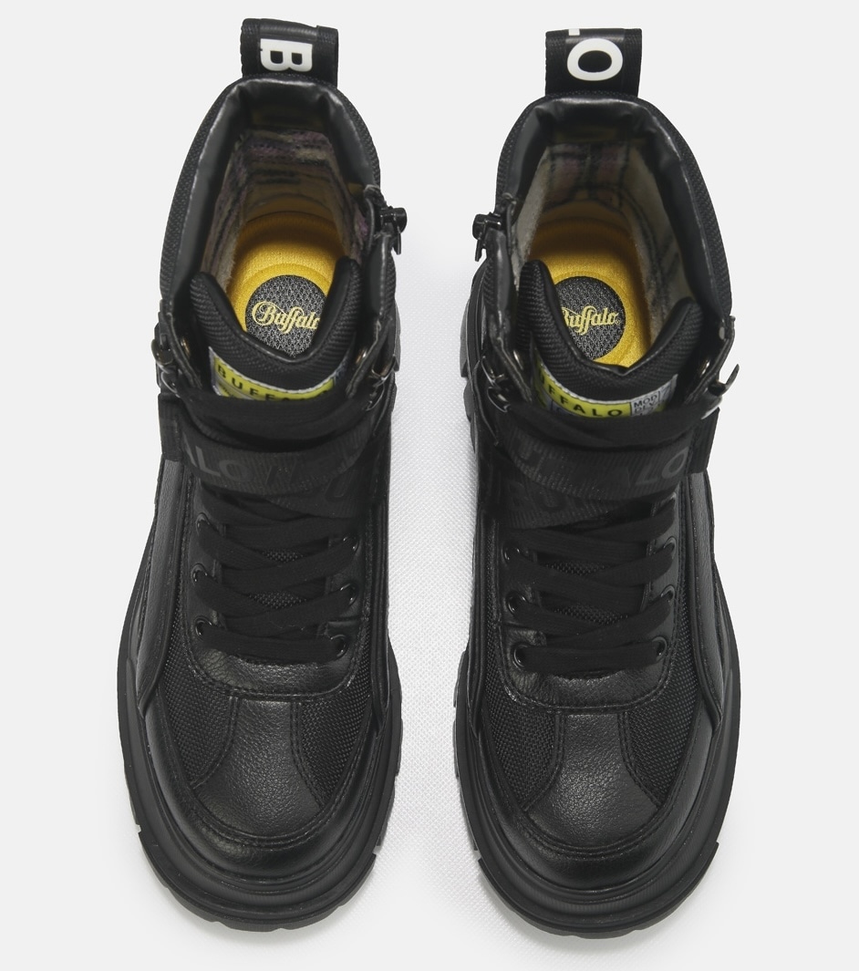 Buffalo Winterboots »Aspha Com1 Vegan«  Schnürstiefelette, Plateauboots mit Innen-Reißverschluss