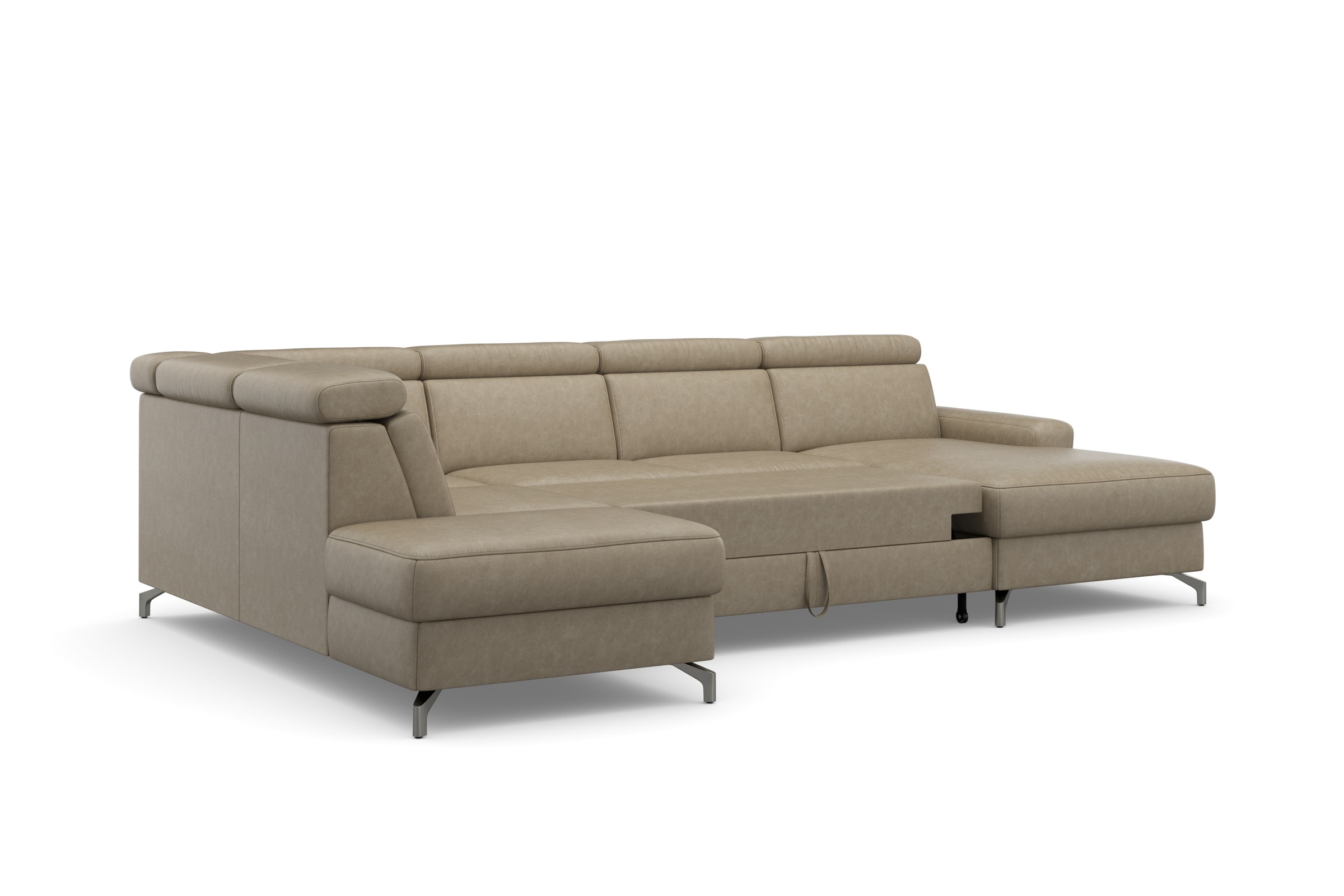 sit&more Wohnlandschaft »Scarlett U-Form«, inklusive Kopfteilverstellung, wahlweise mit Bettfunktion, Bettkasten