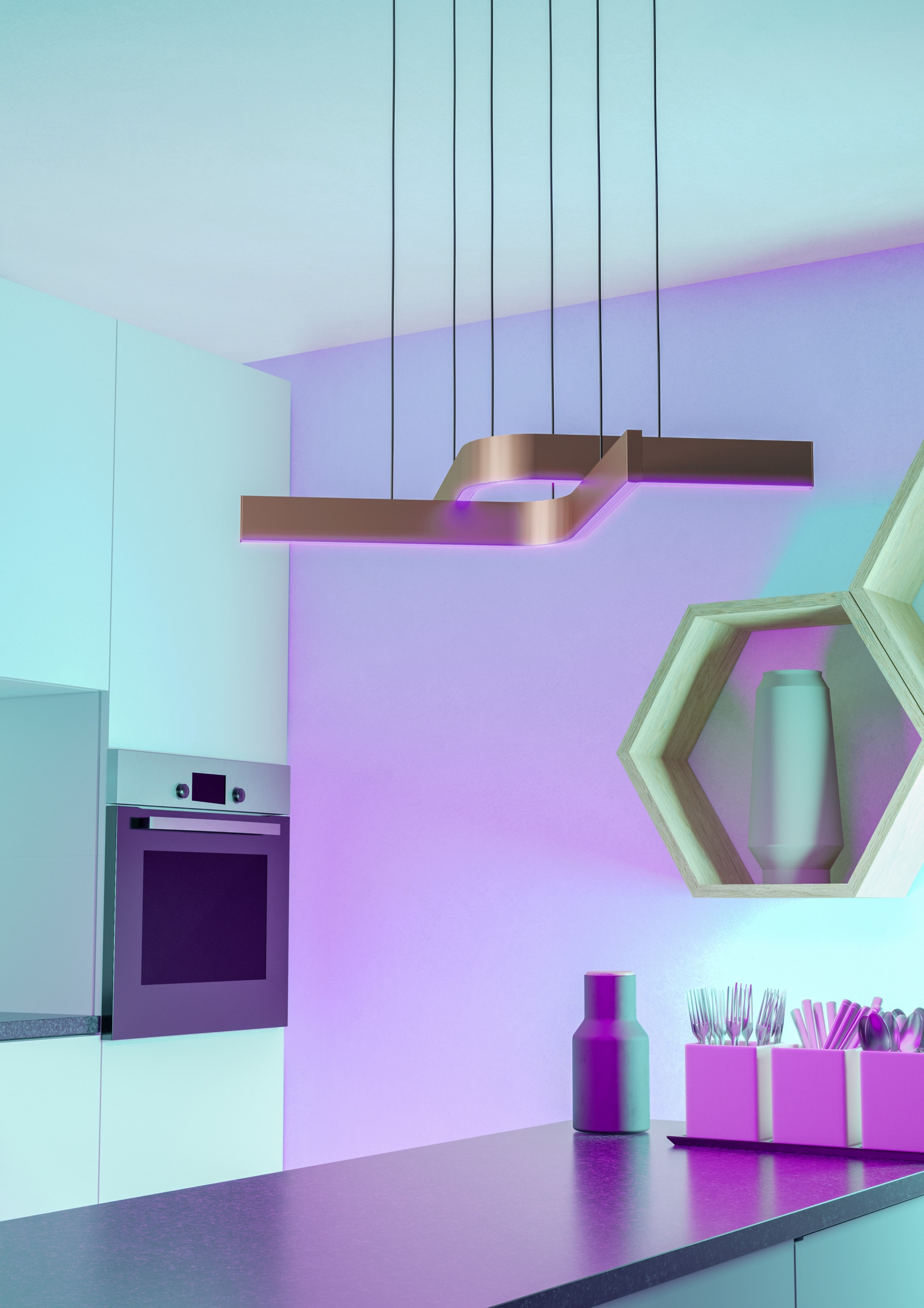 EGLO Hängeleuchte »FOLCINO-Z Pendellampe - Alu, Stahl - LED - 2X18W - IP20« LED-Modul 1 Stk. Kaltweiß | Neutralweiß | RGB | Warmweiß Hängelampe, Deckenlampe, Wohnzimmer, Esszimmer, L64 x B43,5 x H110 cm