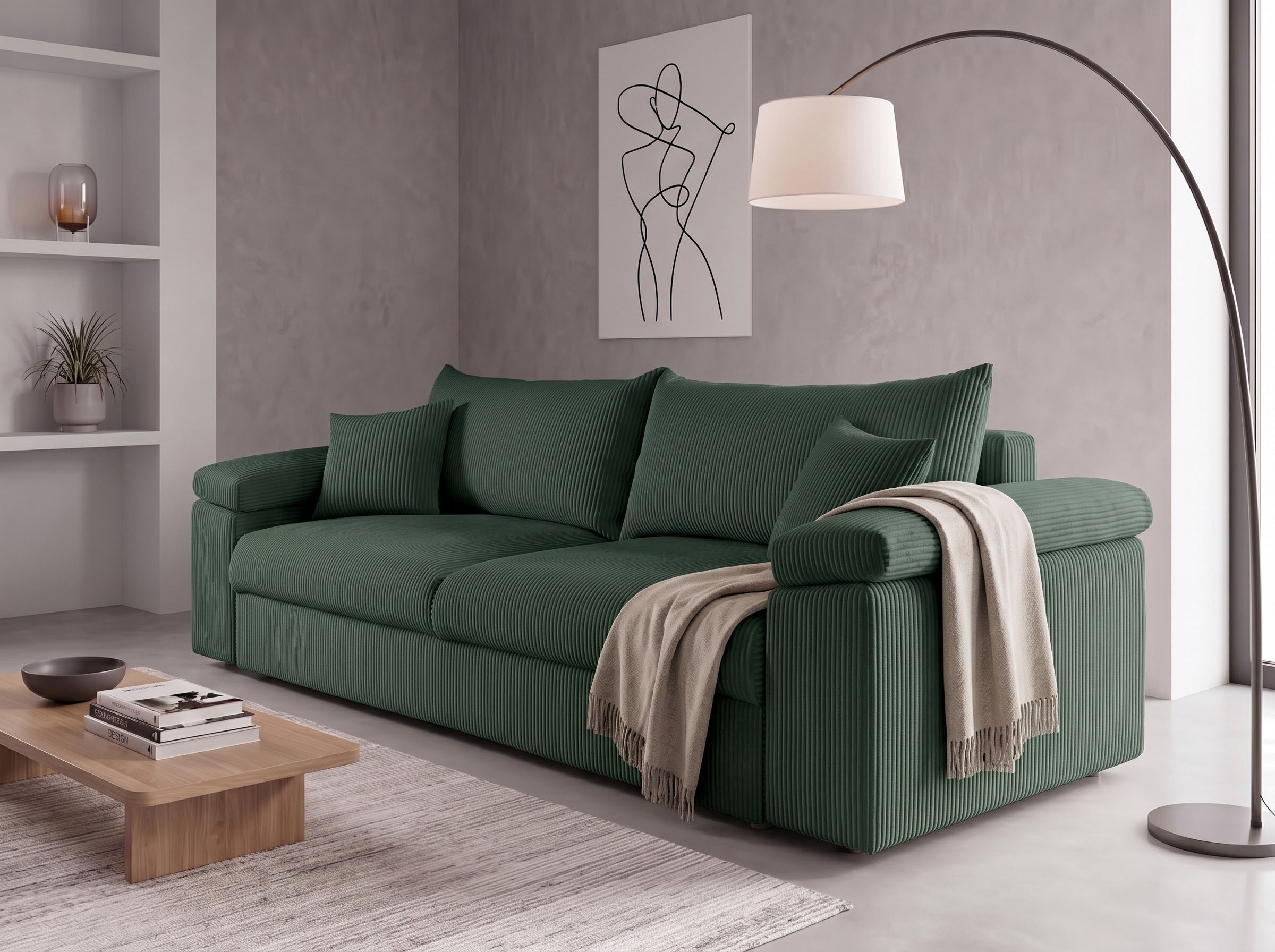 COLLECTION AB Schlafsofa »Mara, B: 249 cm, Liegefl. 139x195 cm« Dauer-Schlaffunktion, Bettkasten & Federkern, wahlweise mit Topper