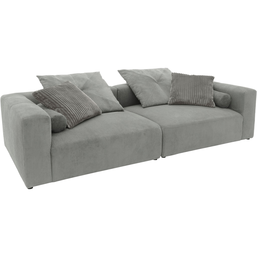 INOSIGN Big-Sofa »Suyana mit Federkern, B/T/H: 304/135/69 cm, Zierkissen + Kissenrollen«