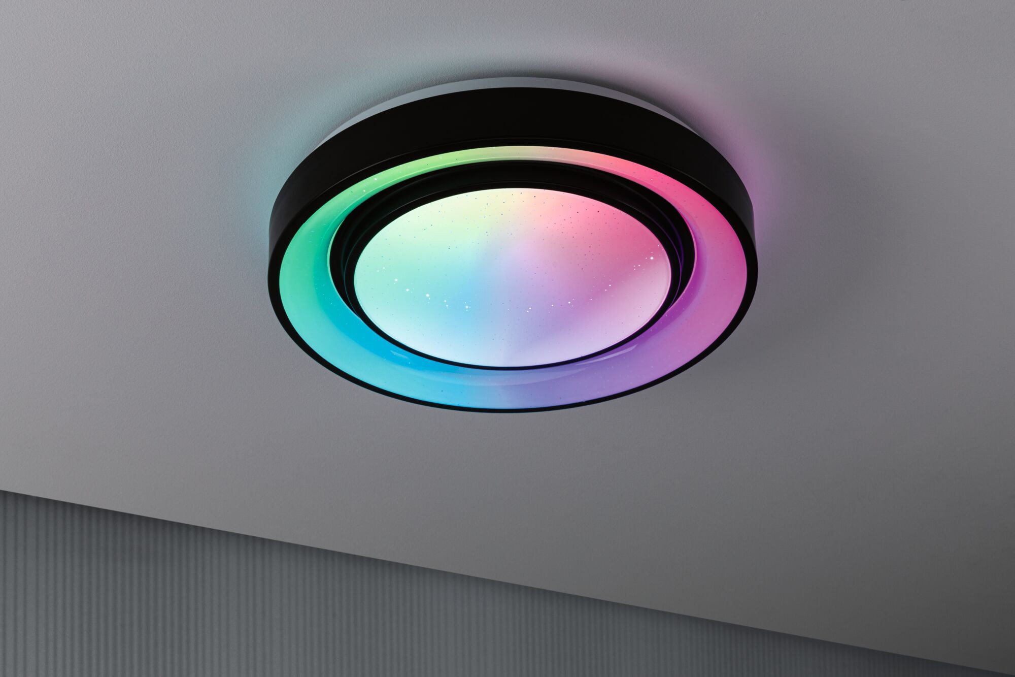 Paulmann LED Deckenleuchte »Rainbow Dynamic 22W 375mm Weiß/Schwarz 230V«, 1 flammig, RGBW TunableWhite