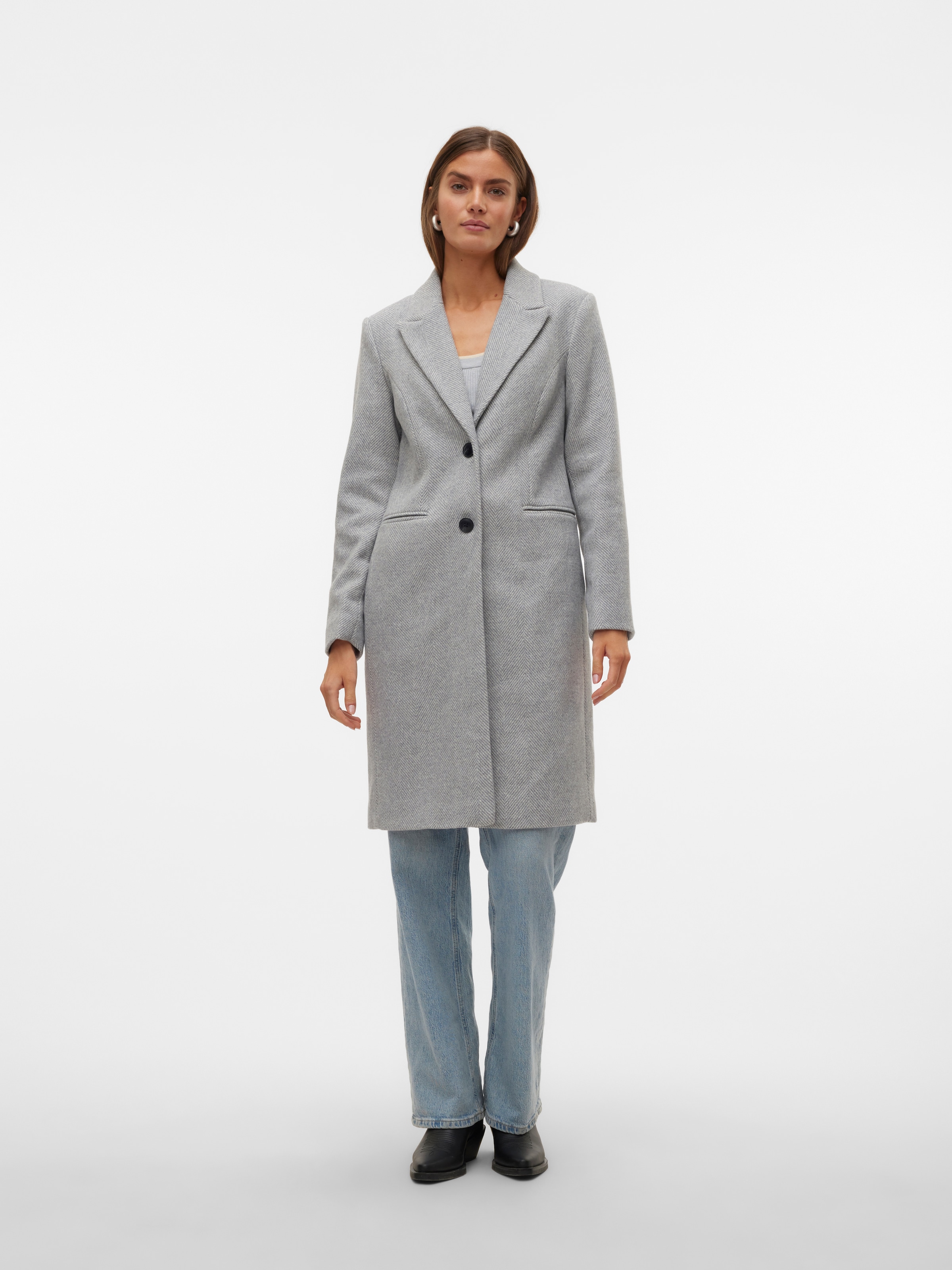 Vero Moda Langmantel »VMBLAZA HERINGBONE LONG WOOL COAT GA BOO«