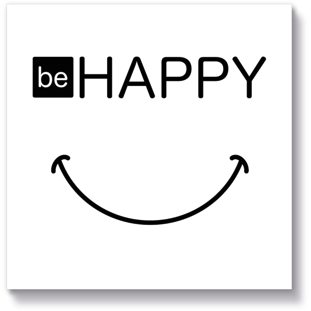Artland Holzbild »Be happy - Sei glücklich«, Sprüche & Texte, (1 St.)