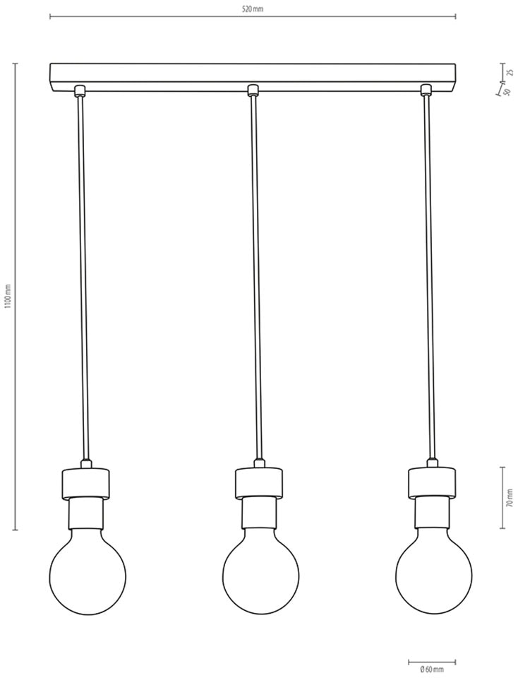 BRITOP LIGHTING Pendelleuchte »CLARTE«, 3 flammig, Leuchtmittel E27 | Leuchtmittel wechselbar-ohne Leuchtmittel, Naturprodukt aus Eichenholz