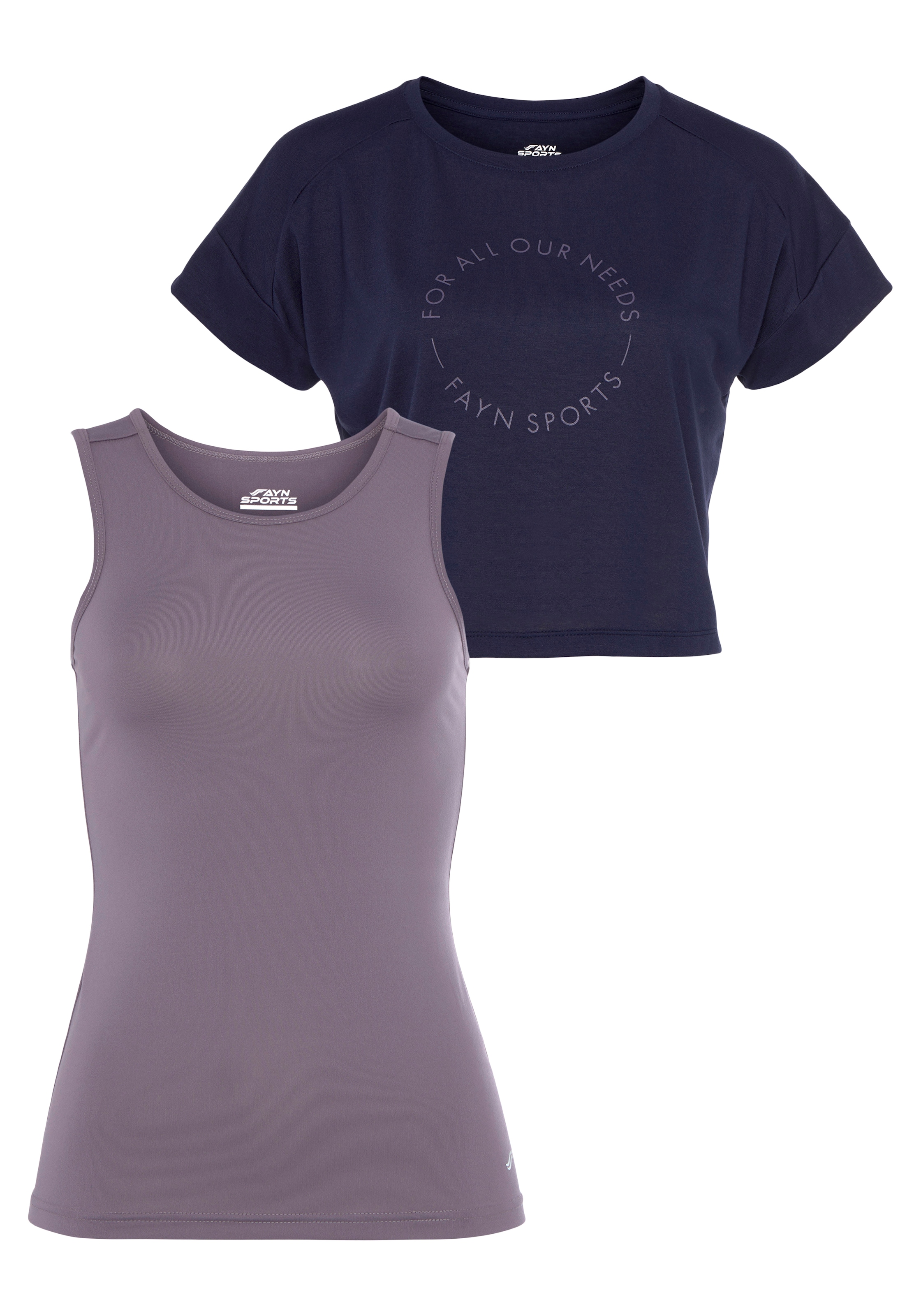 ♕ FAYN T-Shirt 2 tlg.) »Cropped (Set, bei Top«, SPORTS