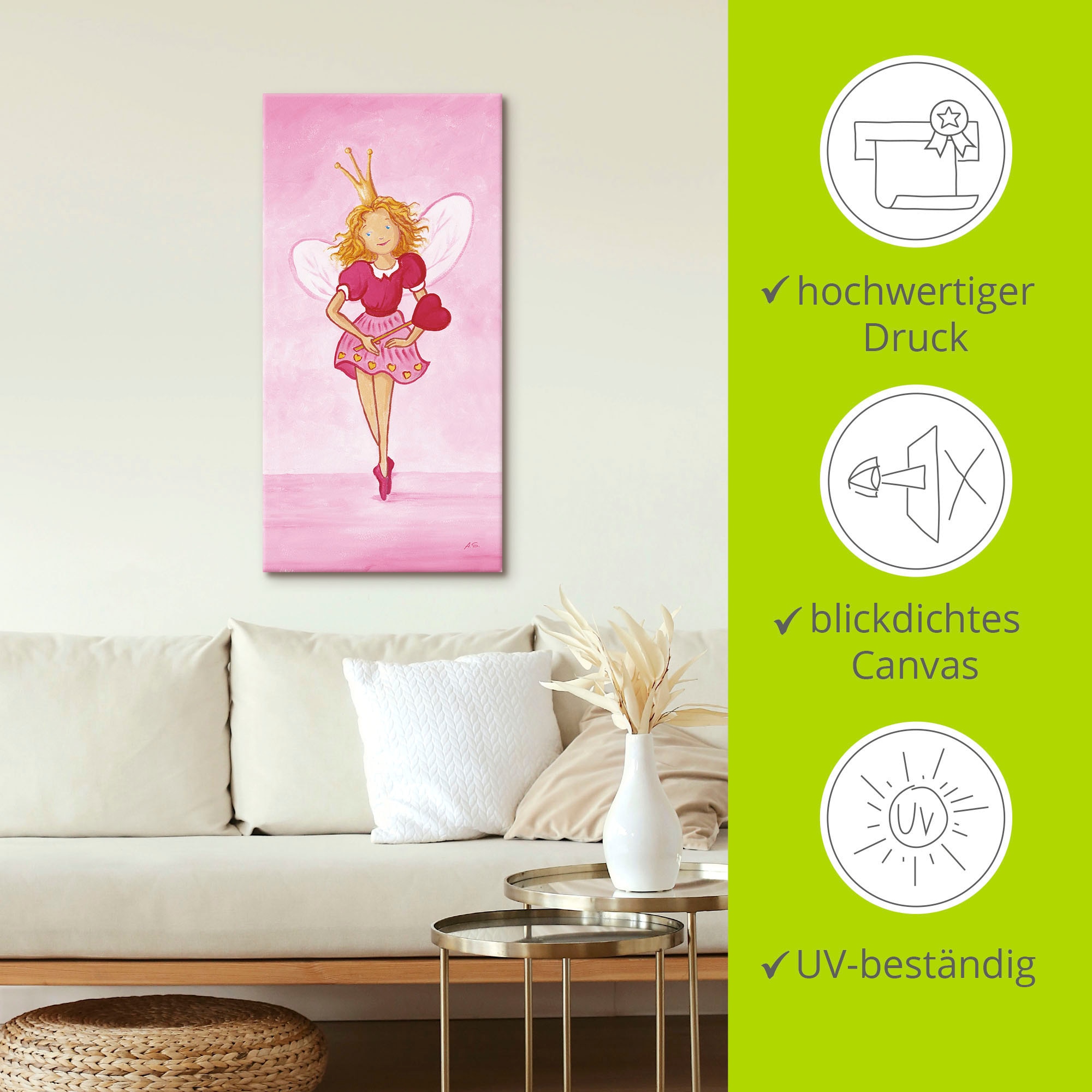 Artland Leinwandbild »Ballerina Josephina«, Geschichten & Märchen, (1 St.), auf Keilrahmen gespannt