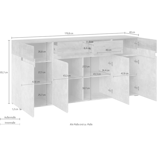 INOSIGN Sideboard »Rimini«, Breite 180 cm bestellen | UNIVERSAL