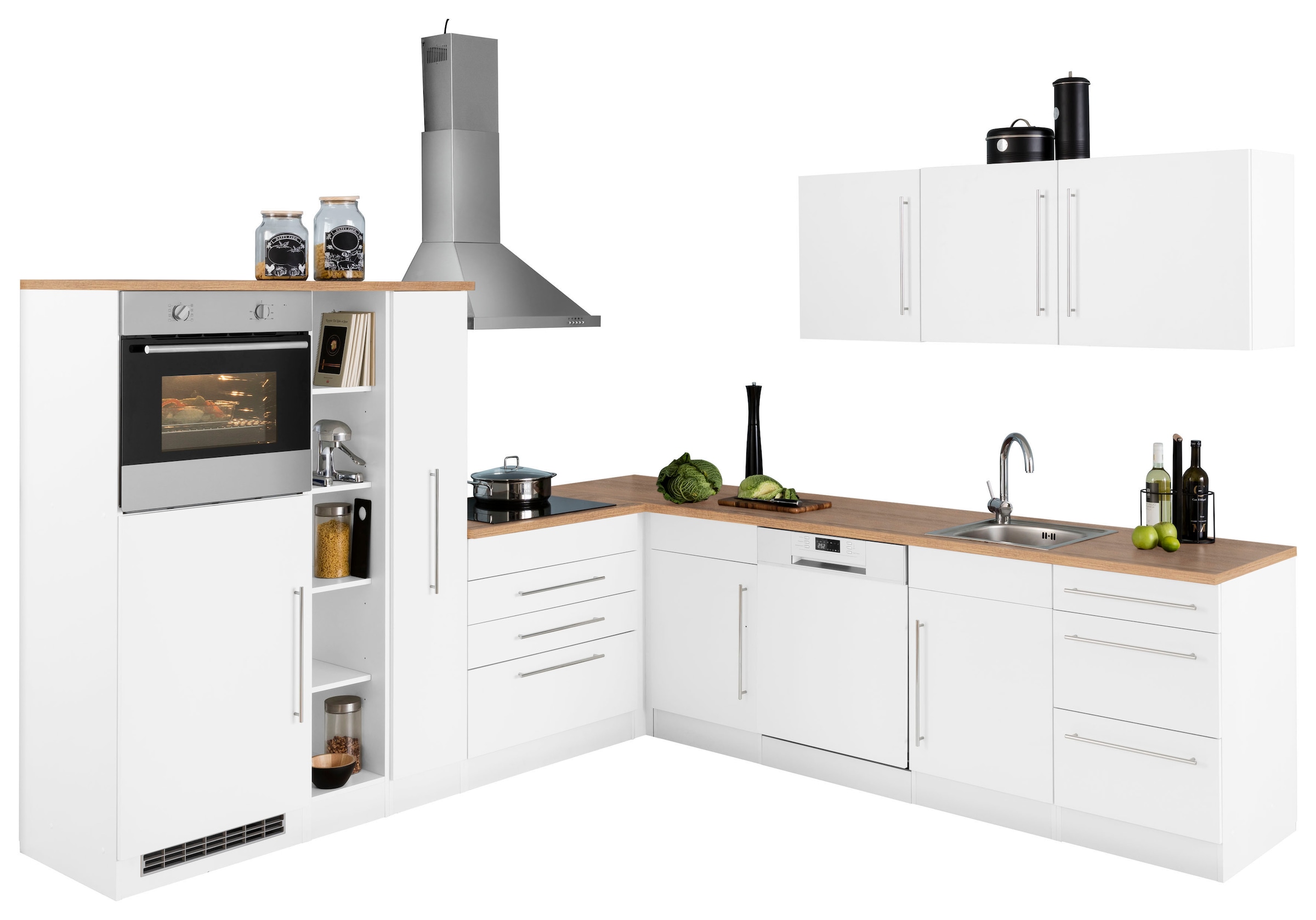KOCHSTATION Winkelküche "KS-Samos" Stellbreite 260x270 cm, wahlweise mit E-Geräten und Induktion
