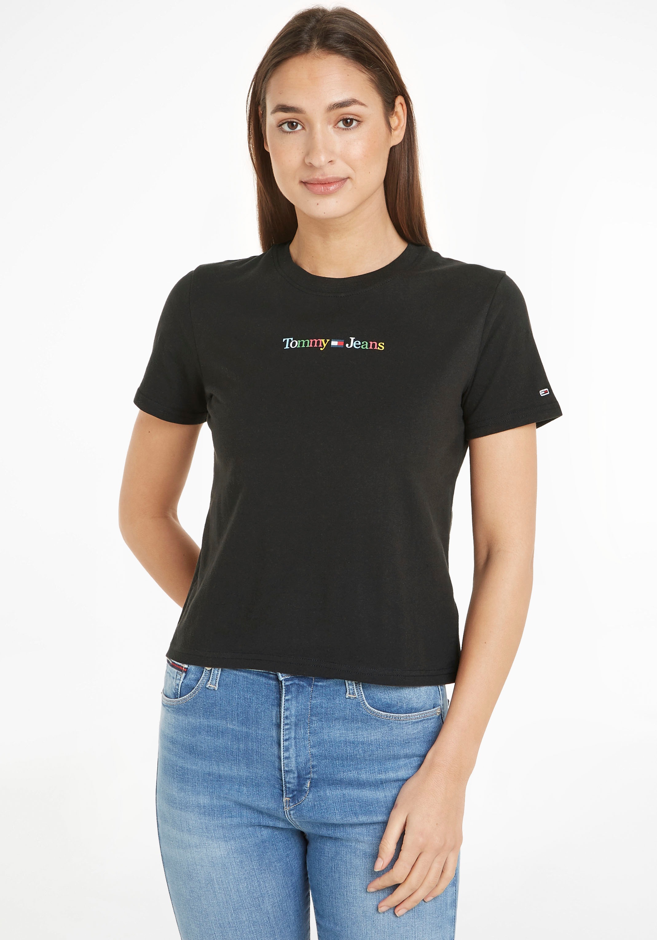 Tommy Jeans T-Shirt ♕ »TJW SERIF COLOR REG Logoschriftzug mit LINEAR SS«, bei