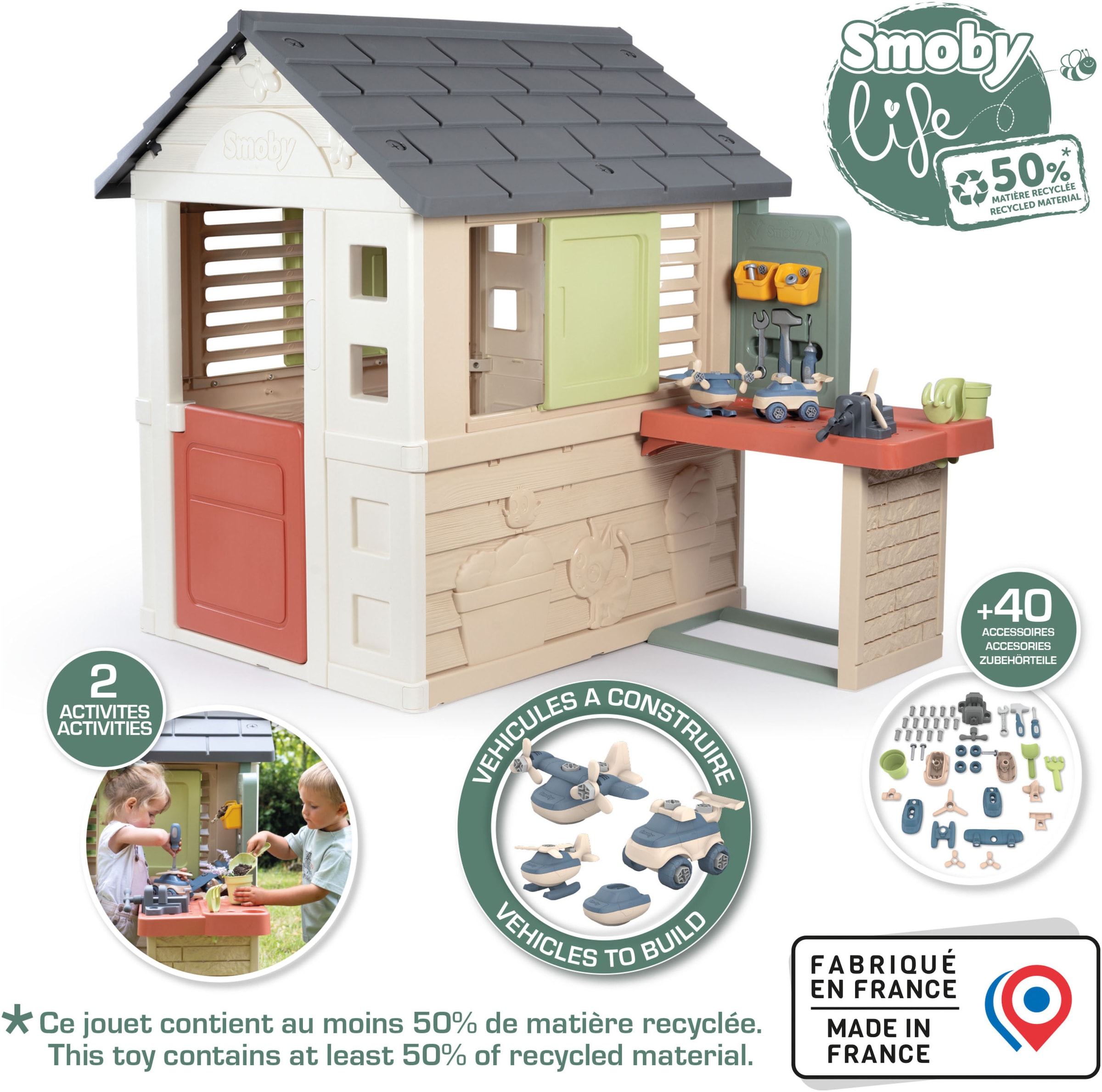 Smoby Spielhaus »Smoby Life Natur mit Werkstatt« Made in Europe