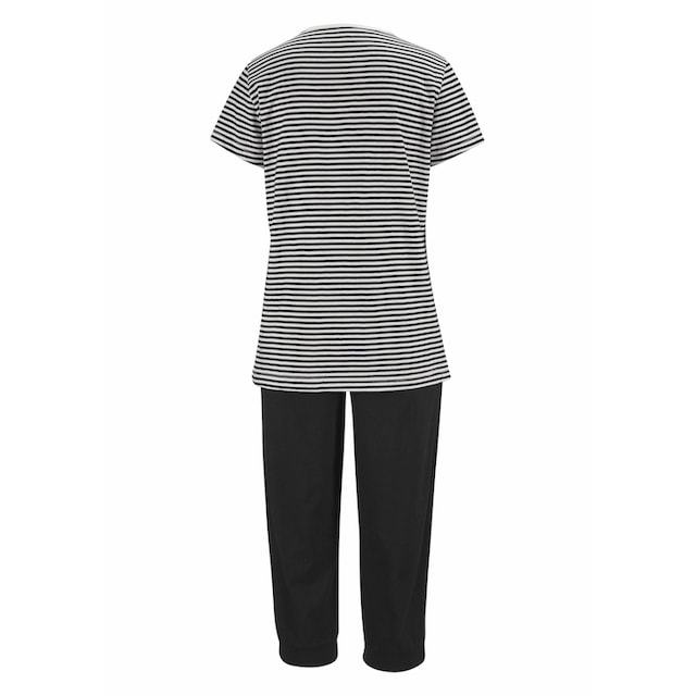H.I.S Capri-Pyjama, (2 tlg., 1 Stück), mit geringeltem T-Shirt und legerer  Hose bei ♕