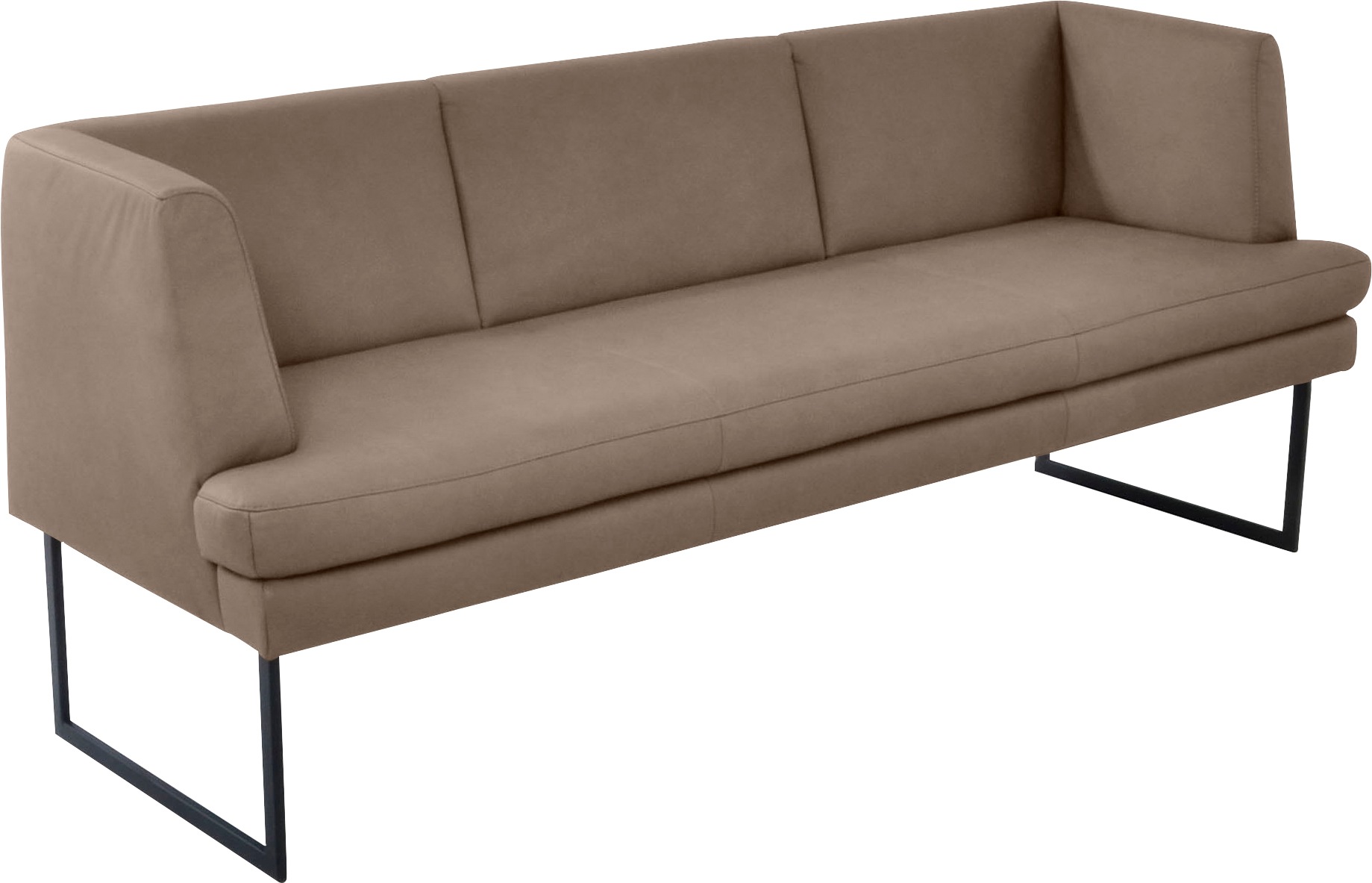 K+W Komfort & Wohnen Polsterbank »Cube« Hammerkissenoptik, 2 Breiten, Metallkufe schwarz