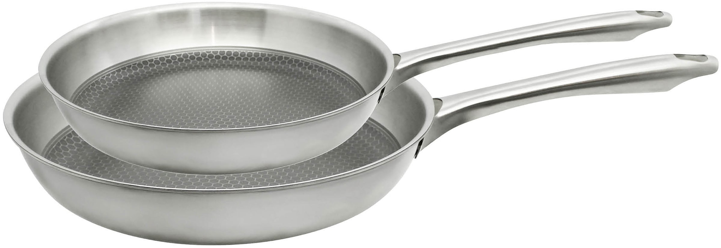 Elo Pfannen-Set »Bratpfanne Relief Passion, Set 2-teilig« Edelstahl 18/10 Set, 2 Stk. tlg. Edelstahl Mehrschicht