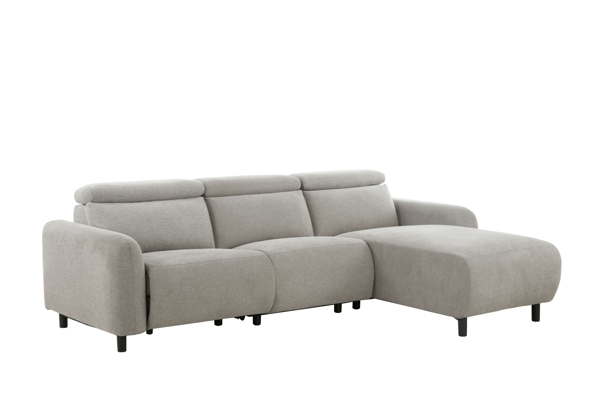 Home affaire Ecksofa »SKAANE Struktur, L-Form, 274 cm, manuelle u. elektrische Funktion,«, rundes Design, Kopfteilverstellung, Federkernpolsterung