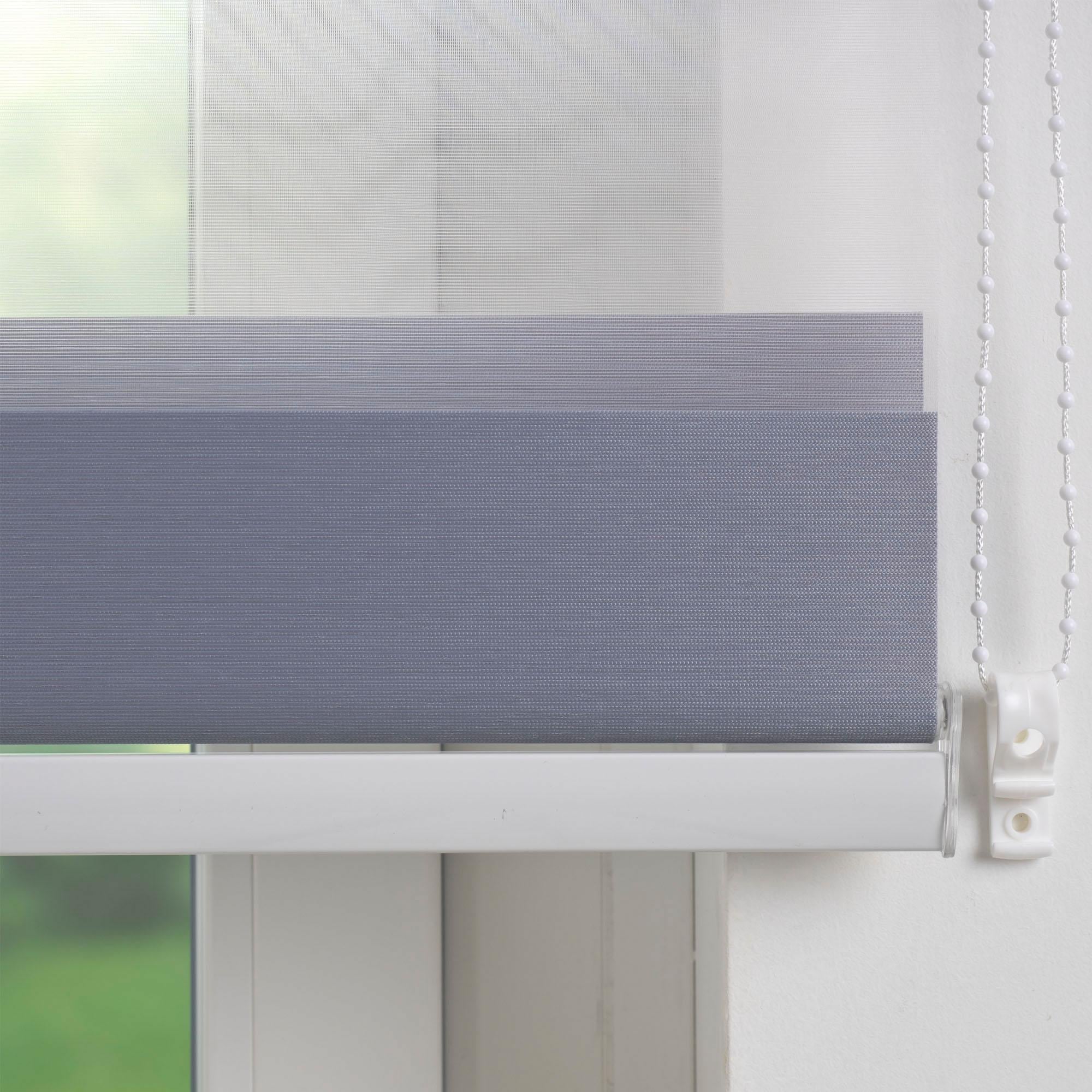 Liedeco Doppelrollo »DUO-Rollo mit 20 cm Streifen«, Lichtschutz, mit Bohren, im Fixmaß