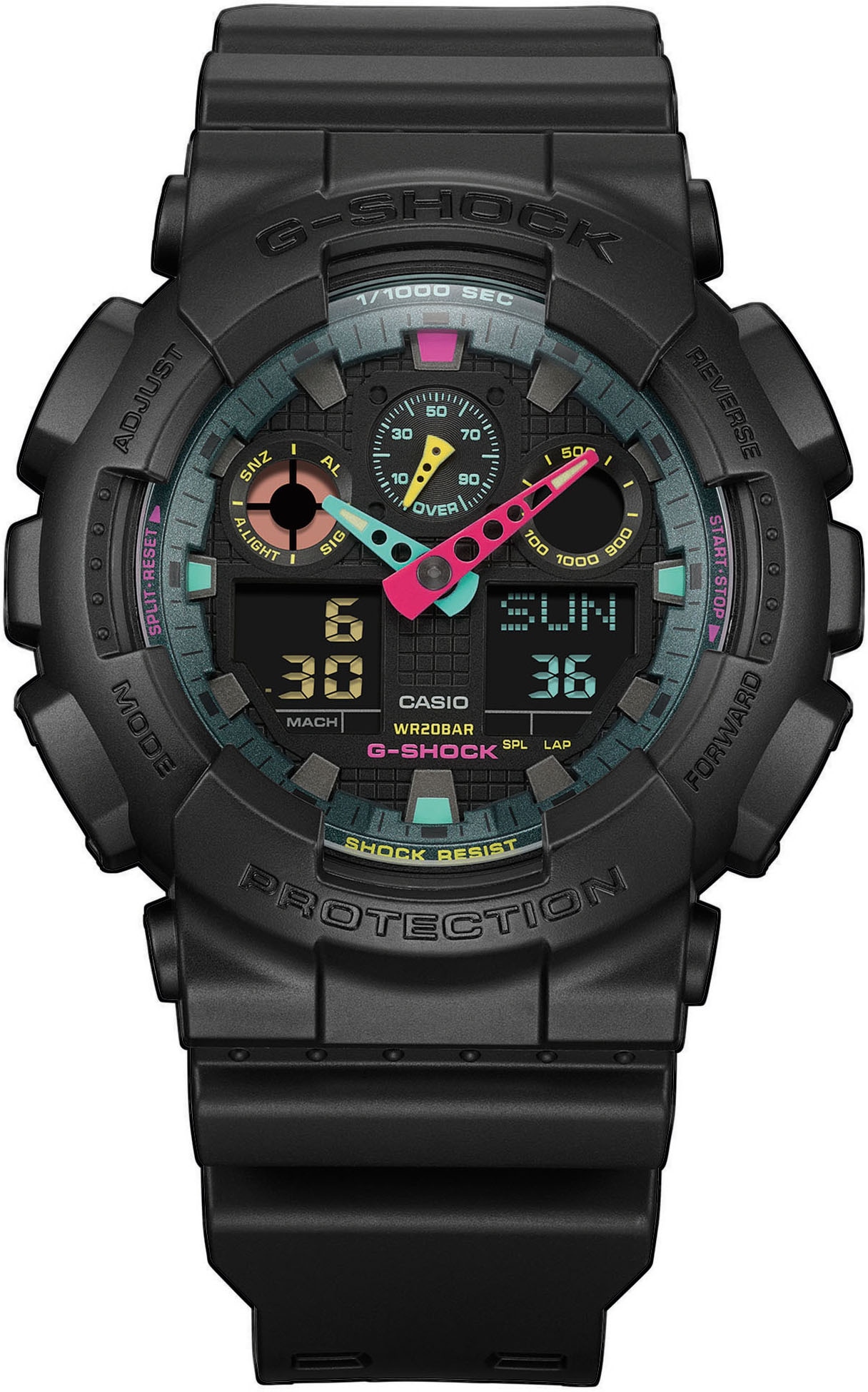CASIO G-SHOCK Chronograph, Quarzuhr,Armbanduhr,Herrenuhr,digital, bis 20 bar wasserd.Resinarmband