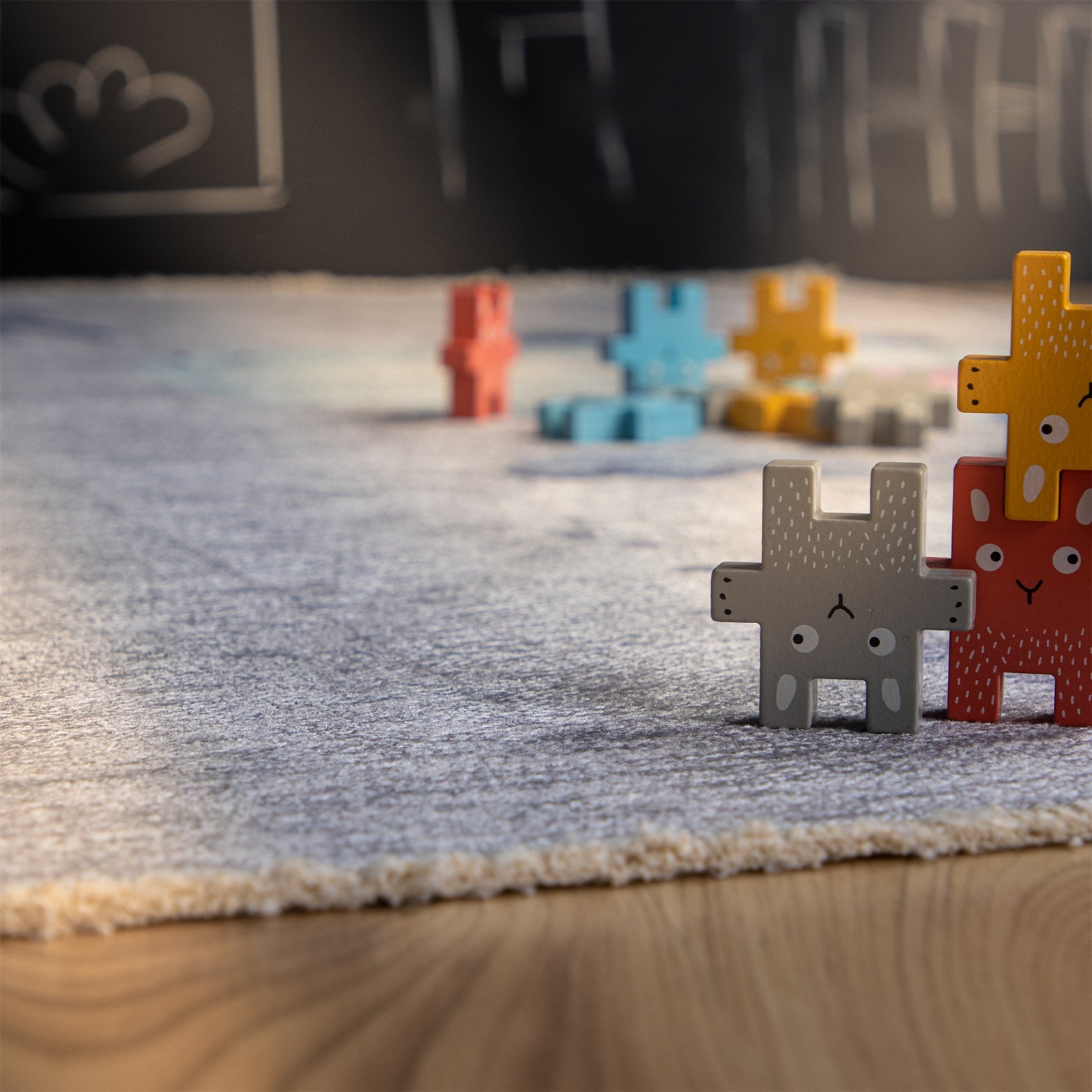 Kayoom Kinderteppich »Joanna 626« rechteckig 9 mm Höhe Kurzflor, Modernes Muster, Deko, Wolle, Dino, Dinosaurier