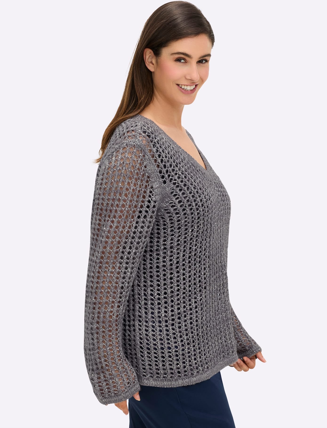 Sheego V-Ausschnitt-Pullover »Pullover«
