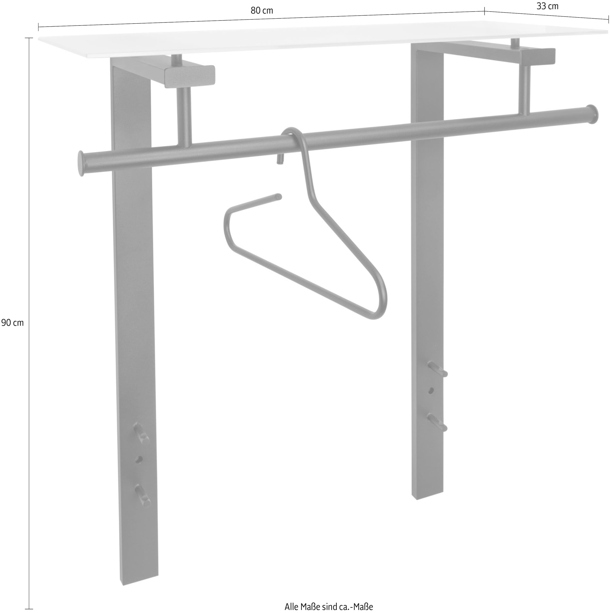 Spinder Design Garderobenleiste »DUTCH«, (1 St.), Moderne Wandgarderobe aus Stahl und Glas