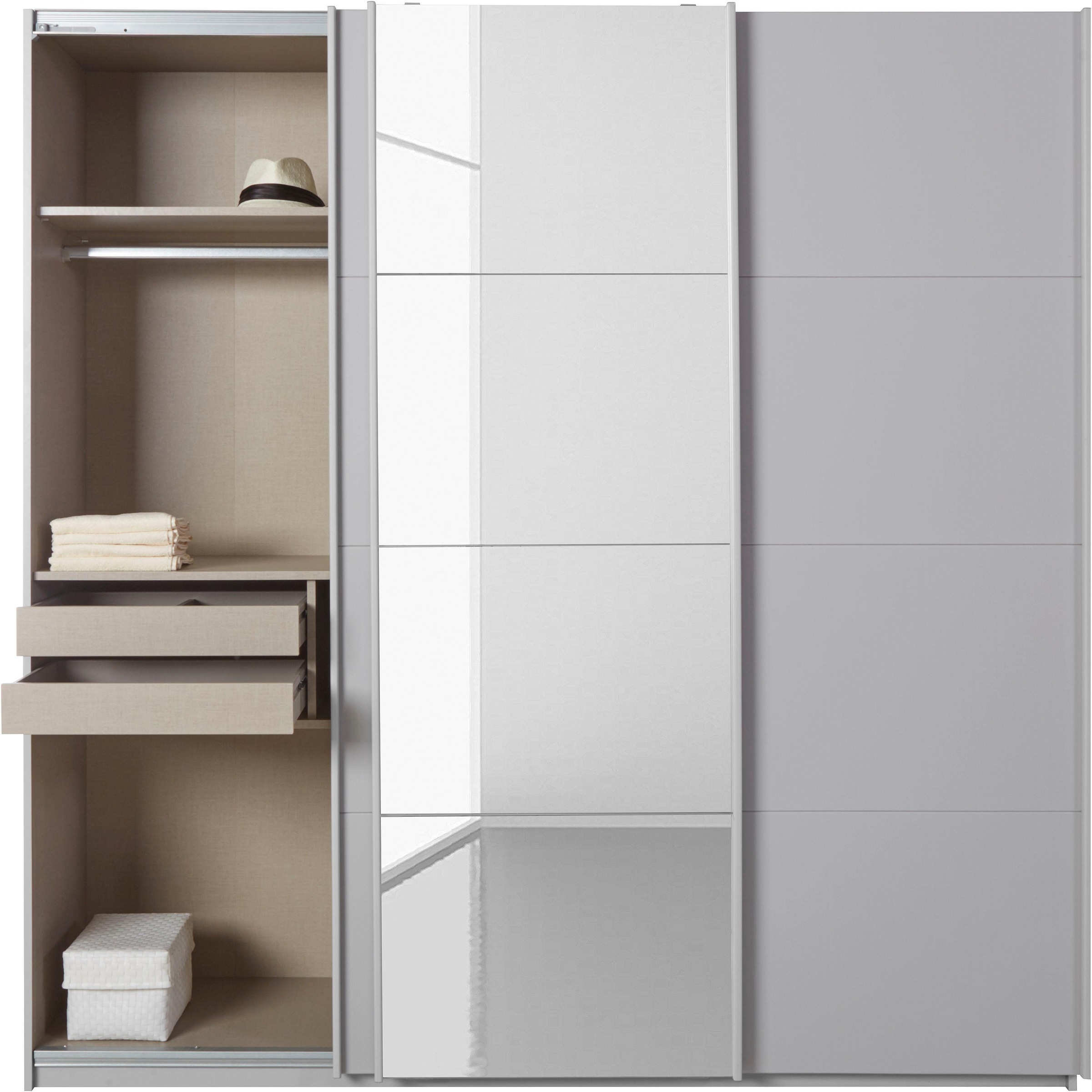 rauch Schwebetürenschrank »Kleiderschrank Schrank Garderobe Wäscheschrank BESTSELLER KEPAN«, inkl. Schubladen-Einsatz und extra Einlegeböden MADE IN GERMANY
