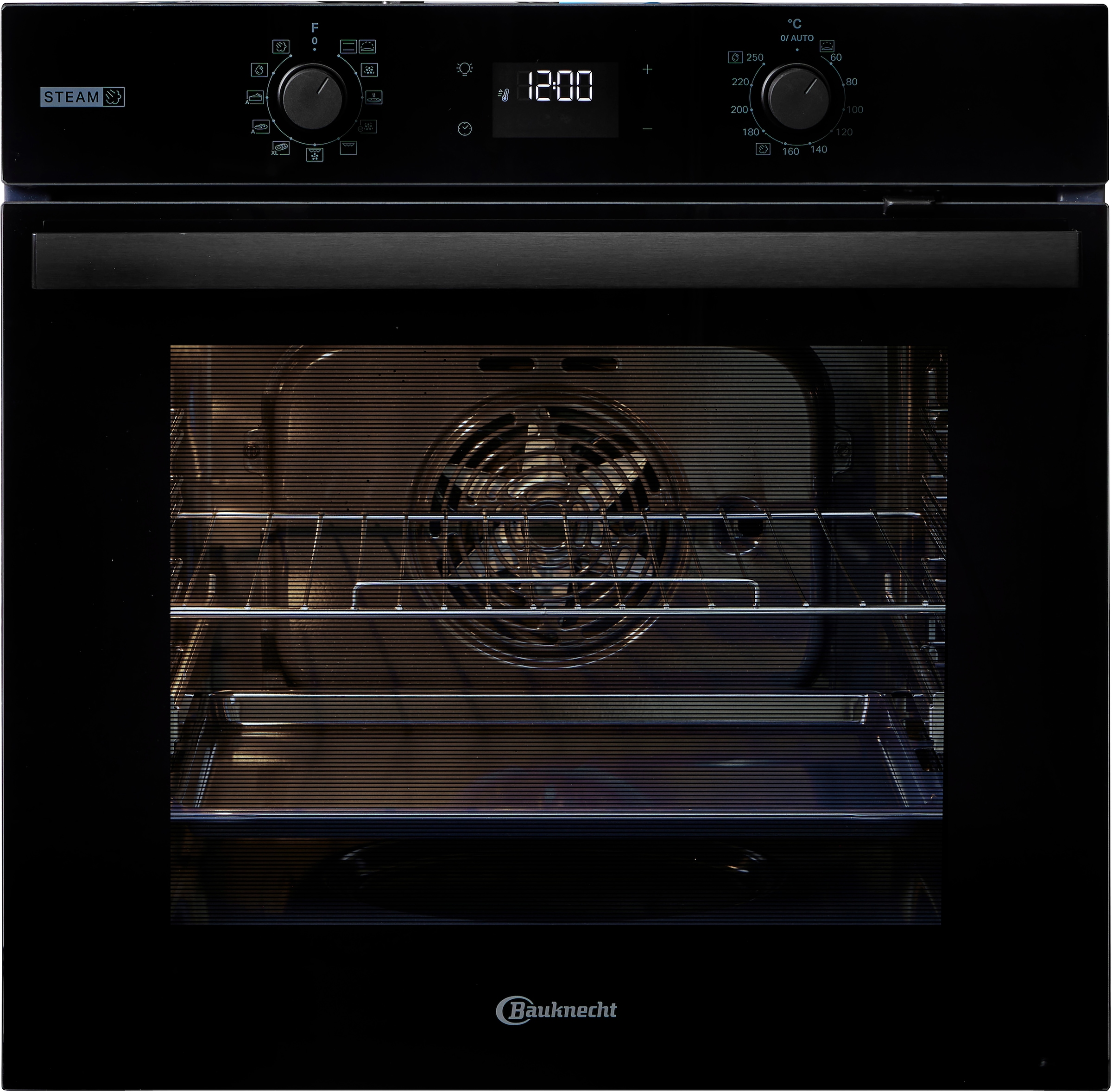 BAUKNECHT Backofen-Set »BAKO 780 Steam IND BL« mit 1-fach-Teleskopauszug Hydrolyse Set, 2 Stk. tlg. GentleSteam - für ein saftiges Inneres und ein knuspriges Äußeres