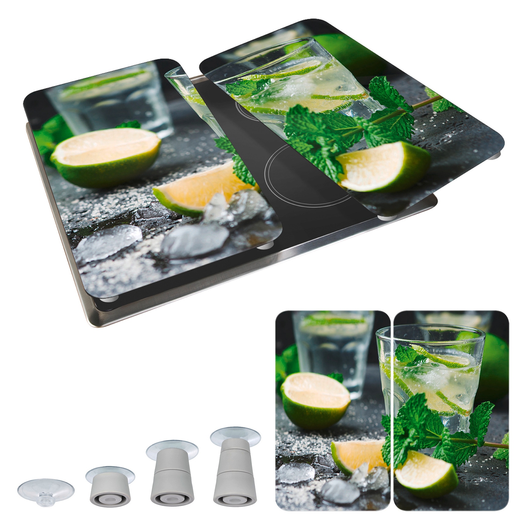 WENKO Herd-Abdeckplatte »Universal Modell Mojito« Herdabdeckung für alle Herdarten, kratzfest, mit rutschfesten Füßen