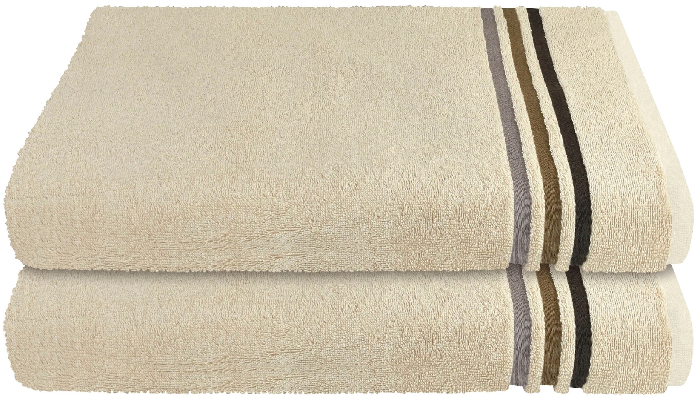Duschtücher »Skyline Color aus 100 % Baumwolle mit eleganter Streifenbordüre«, (Set, 2...