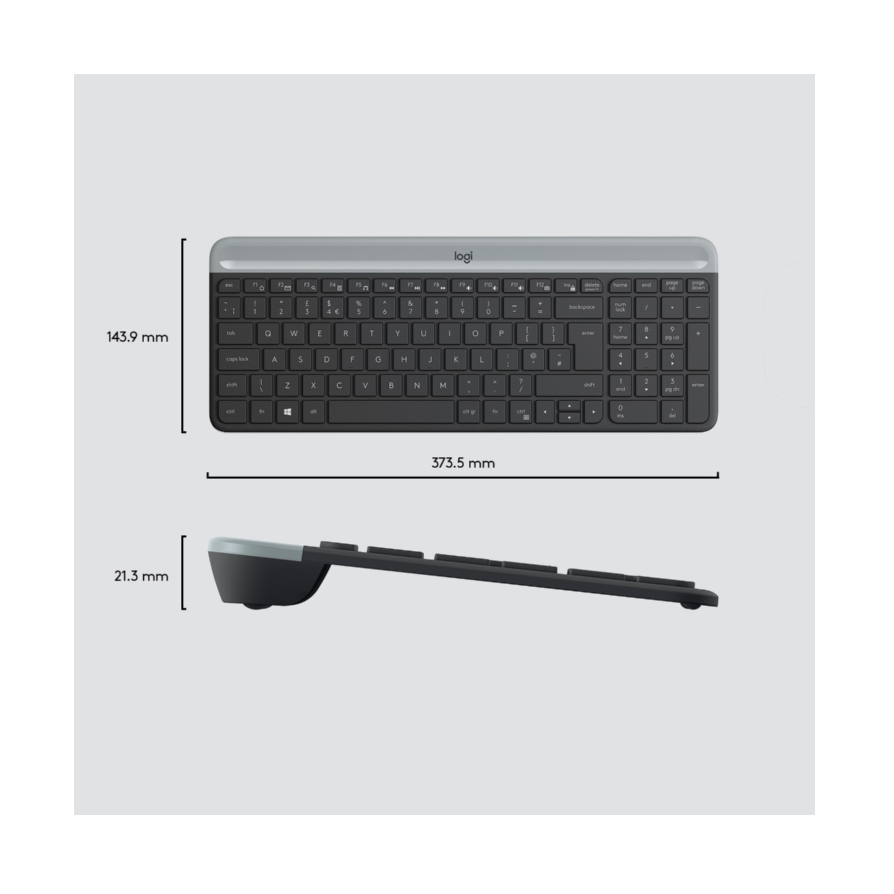 Logitech Tastatur »920-009204«, (Angenehmes Tippen-Antirutsch-Füße-Fn-Tasten-Lautstärkeregler-Multimedia-Tasten-Windows-Sperrtaste-Ziffernblock)