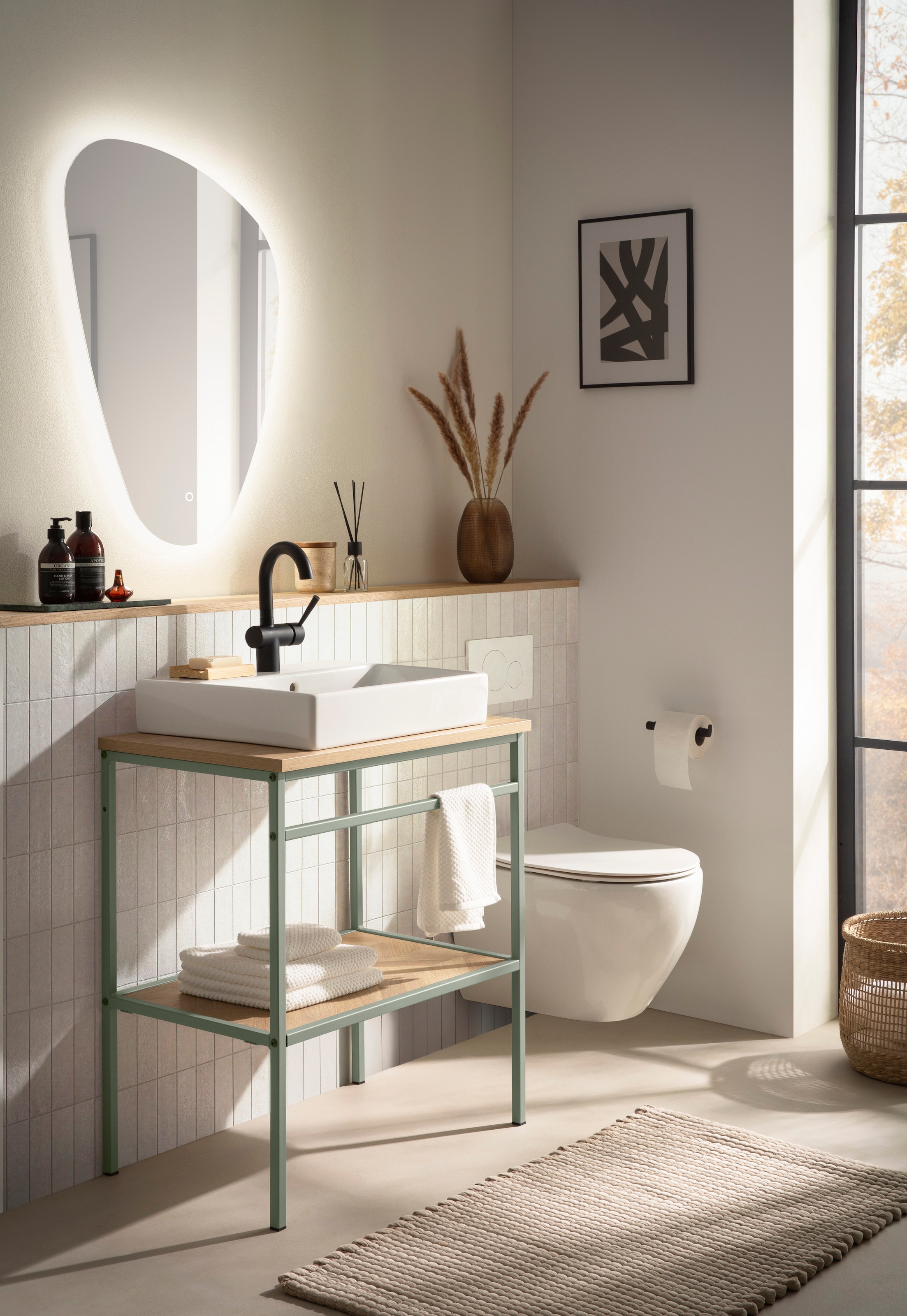 welltime LED-Lichtspiegel »Lorna, Breite 55 cm« organische Form