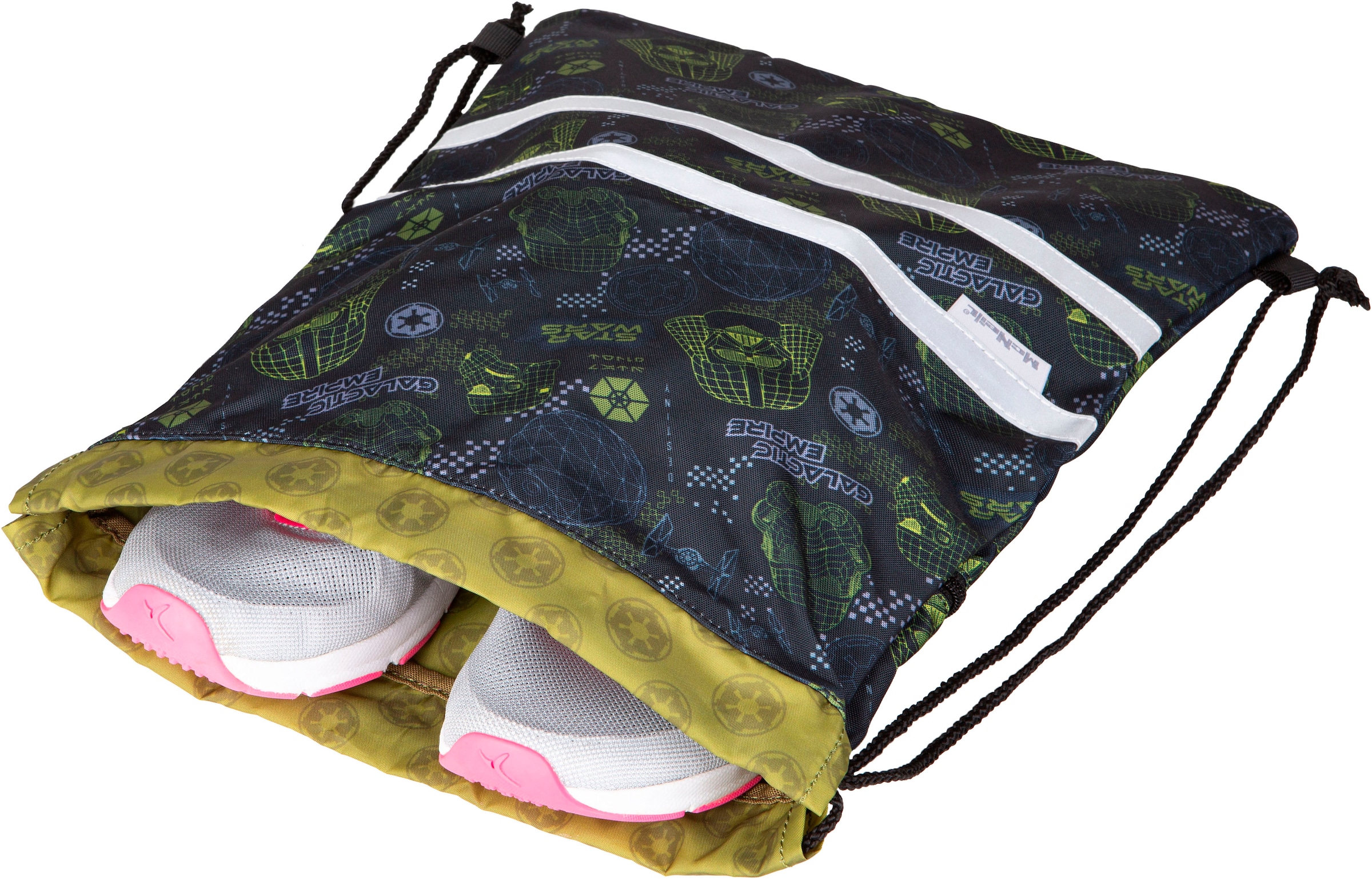 McNeill Schulranzen »Perfecto, Star Wars II« reflektierende Streifen auf den Schultergurten;retroreflektierende Flächen inkl. Federmäppchen, Turnbeutel, Schlamperrolle & Motivmagnet