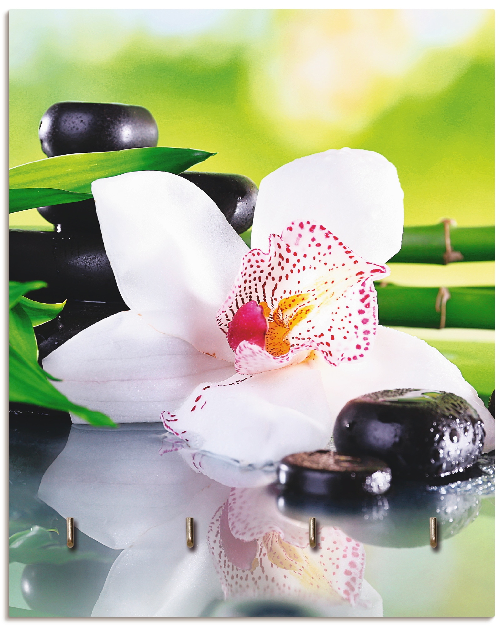 Artland Hakenleiste »Spa Steine Bambus Zweige Orchidee«, MDF