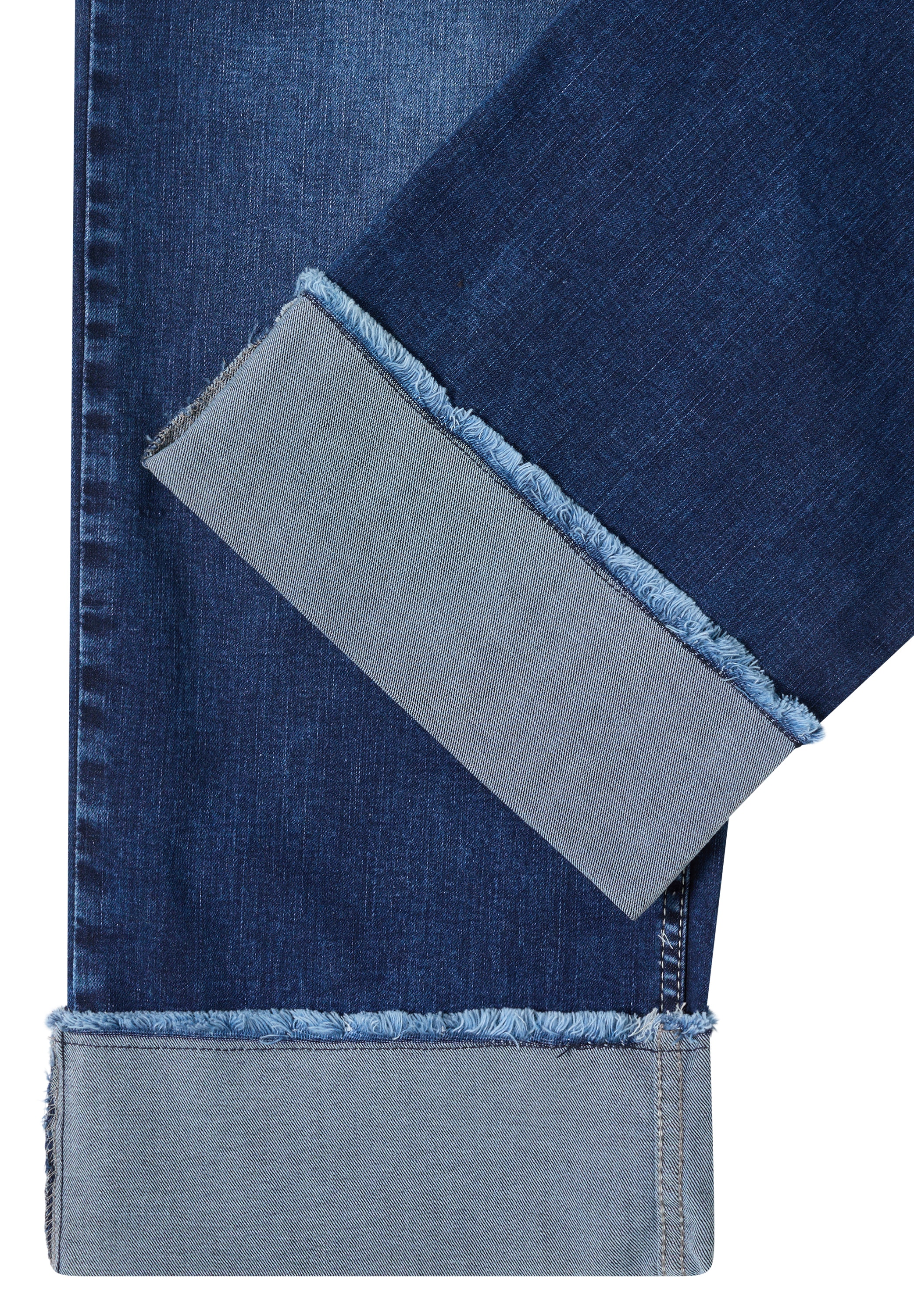 Cecil 5-Pocket-Jeans »Style NEELE« Wide Leg Washed-Look Jeans mit Aufschlag