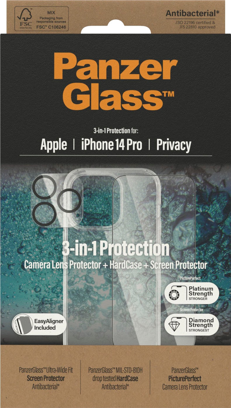 PanzerGlass Displayschutzglas »Set: Privacy Glass+Case - iPhone 14 6,1 Pro«