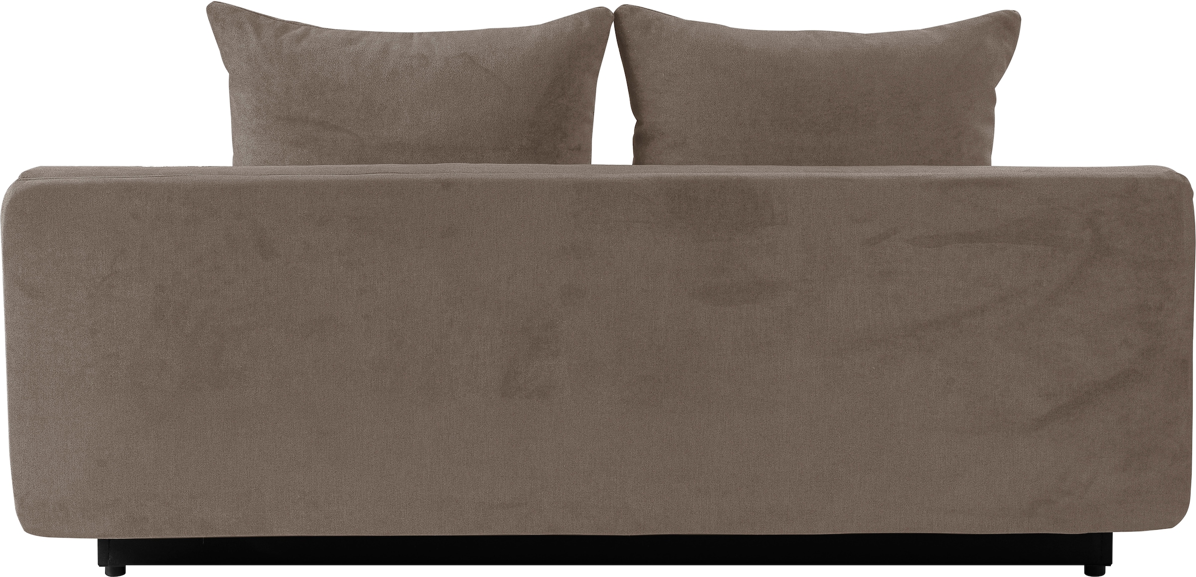 WERK2 Schlafsofa »Biggi, komfortabel & elegant, Schlaffunktion, Bettkasten, Breite 260cm«, inkl. losen Kissen, Struktur weich, greige