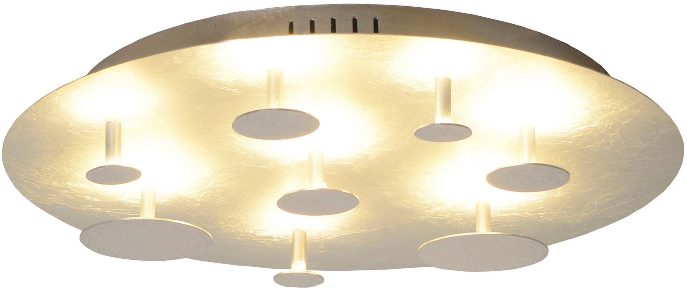 näve LED Deckenleuchte »Firenze« LED-Modul 1 Stk. Warmweiß Durchmesser 50cm, warmweiße LED, hochwertig aus Metall in silber