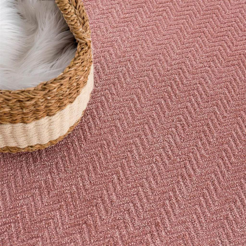 Carpet City Teppich »Friseé-Teppich FANCY805«, rechteckig, 12 mm Höhe, Läufer, Kurzflor, Einfarbig, 3D-Optik, Zickzack Look, Wohnzimmer