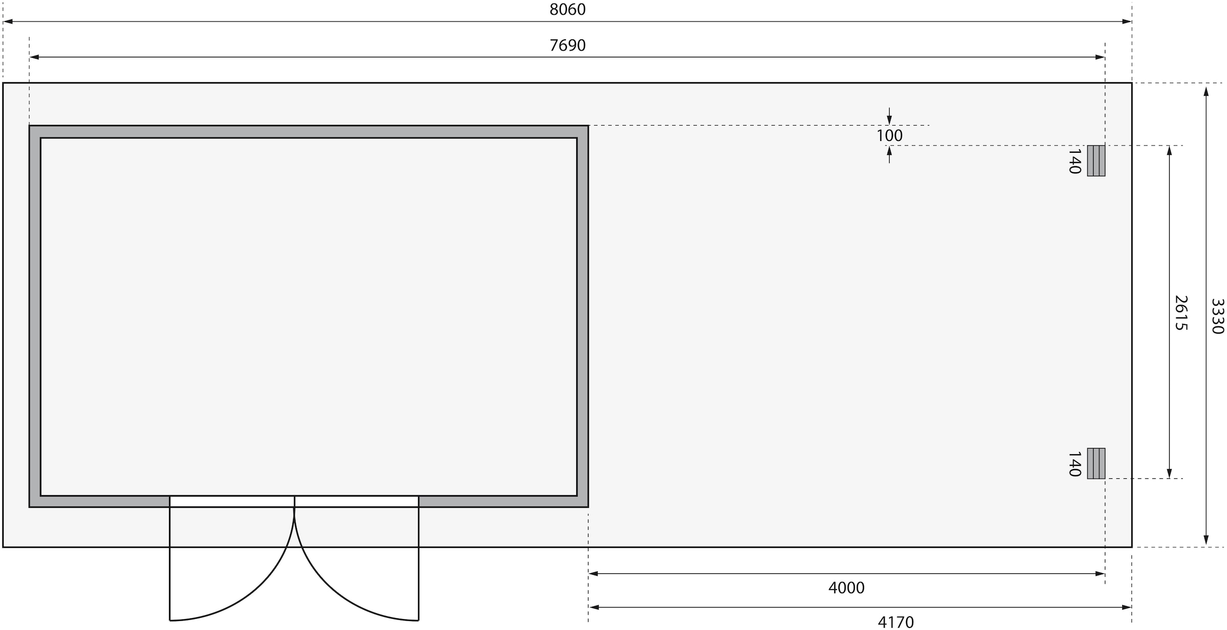WOODFeeling Gartenhaus »Trittau 5«, mit Anbaudach
