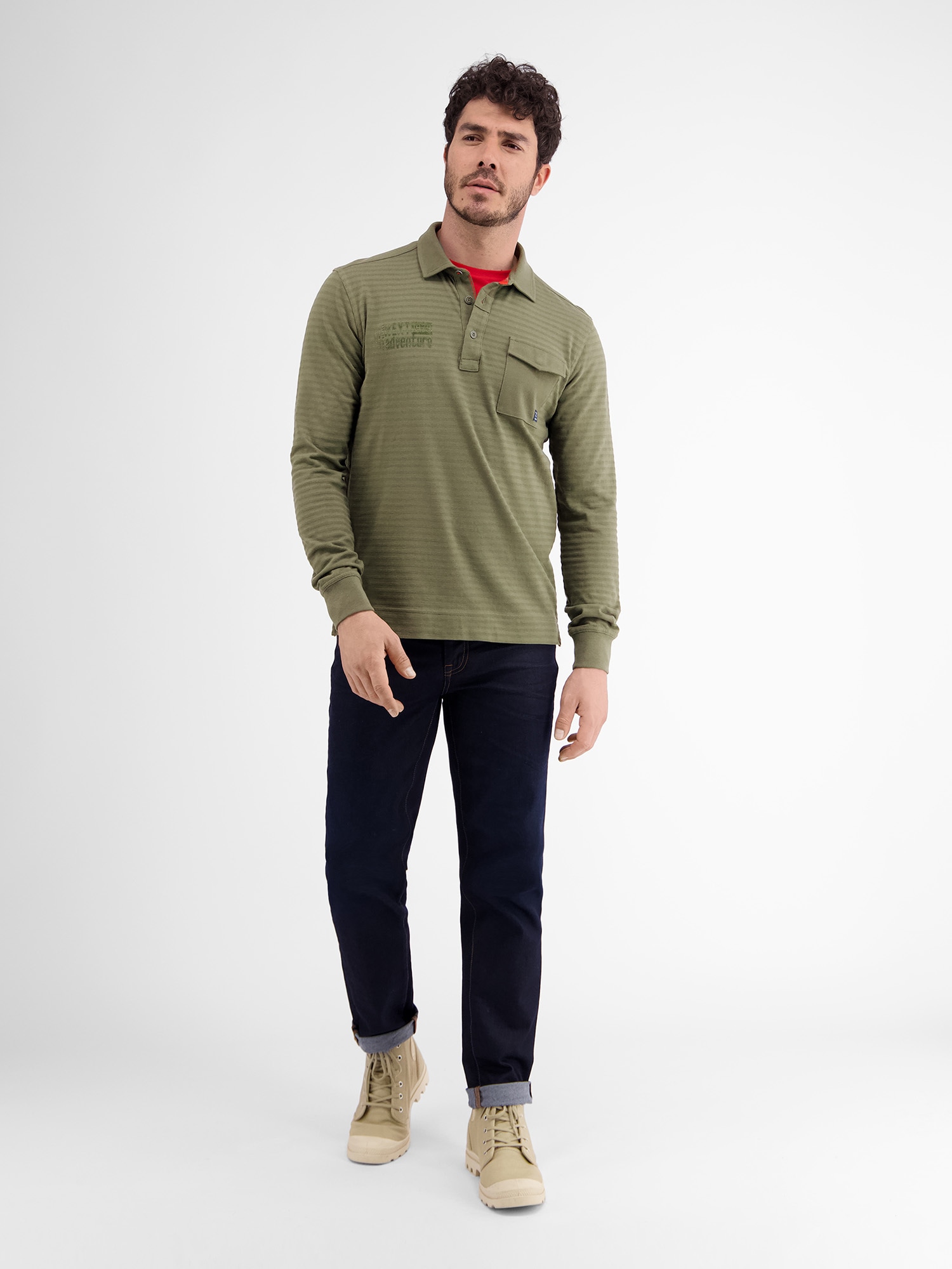 LERROS Langarm-Poloshirt »LERROS Longsleeve-Polo, gestreift«