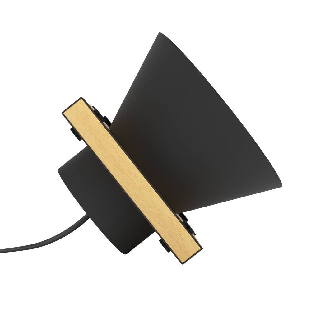 EGLO Tischleuchte »MACCLES Tischlampe, Stahl und Holz, Nachttischlampe, Flurlampe, Lampe«, 1 flammig, Leuchtmittel E27 | ohne Leuchtmittel, Nachttischlampe, Tischleuchte aus Metall in Schwarz und Holz, E27