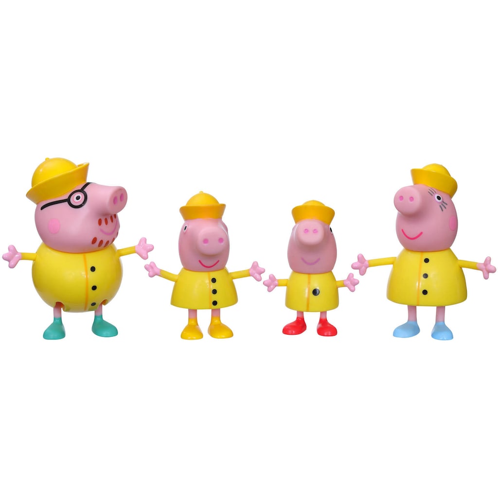 Hasbro Spielfigur »Peppa Pig, Regentag mit Familie Wutz«, (Set, 4 tlg.)